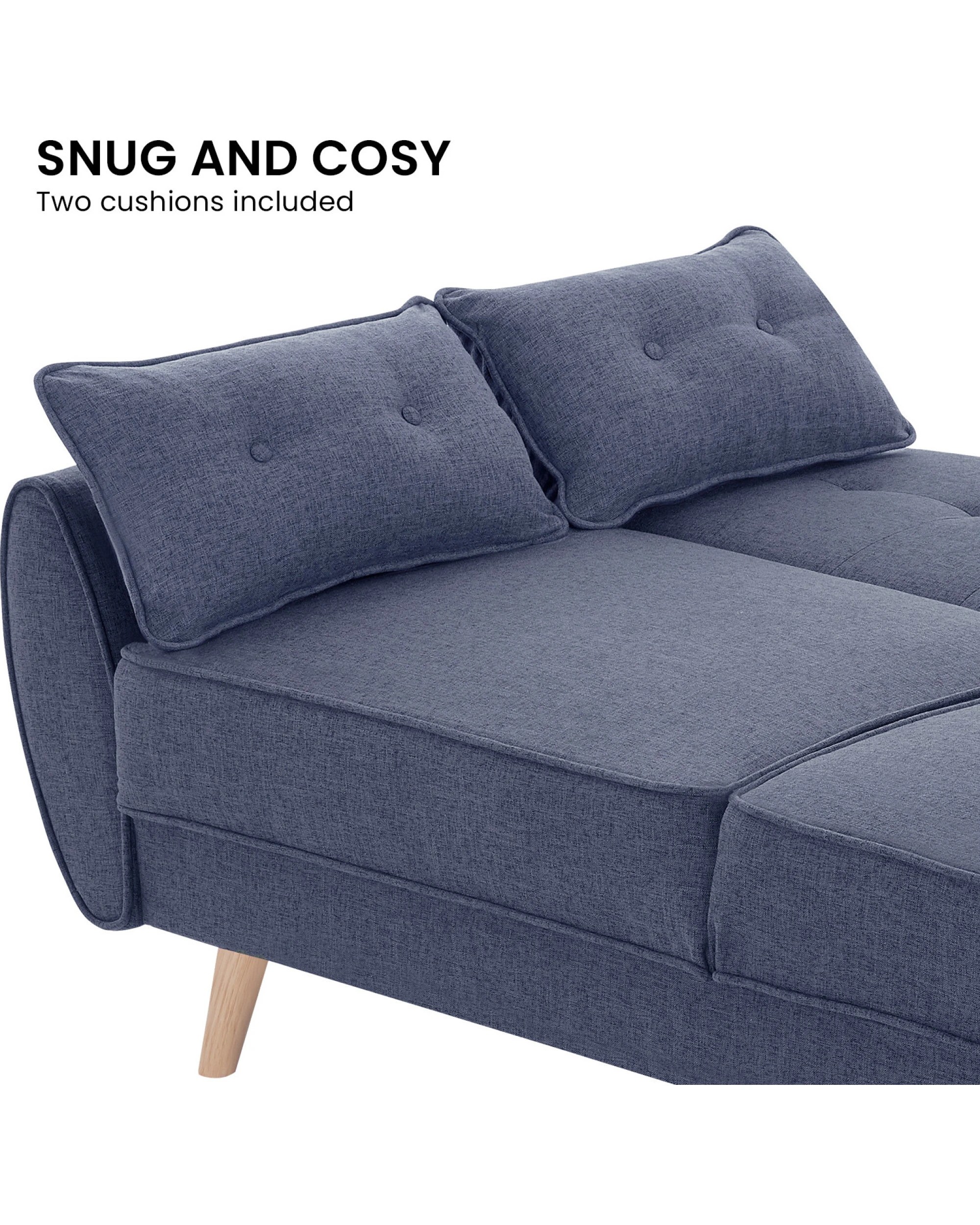 10 Sarantino 3 Seater Modular Linen Fabric Wood Sofa Bed Couch- Dark Grey, 10 of 10