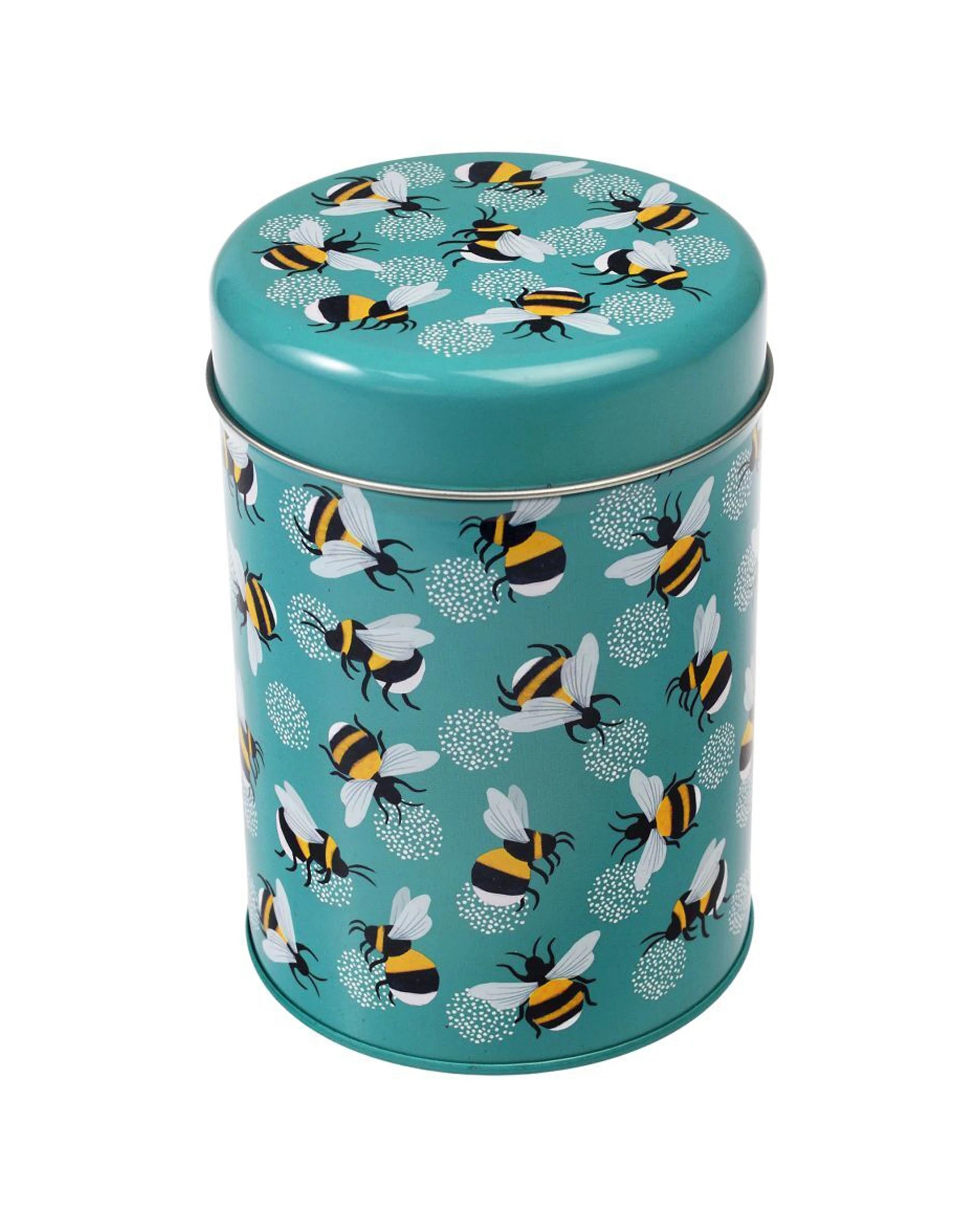 3 Rex London Metal Canister Tin Round 10.5cm - Bumblebee 15.4cm Height With Lid - Multi, 3 of 3