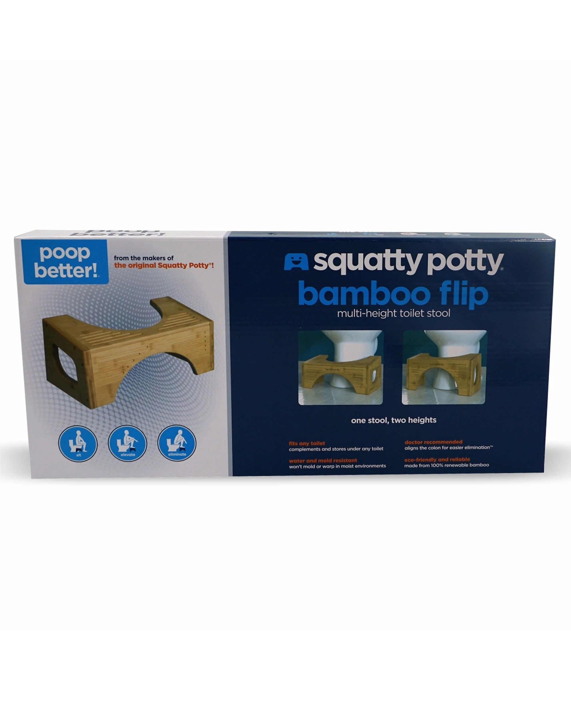 5 Squatty Potty Flip Bamboo Bathroom Toilet Stool Adjustable 7 & 9 Inch - Natural, 5 of 5