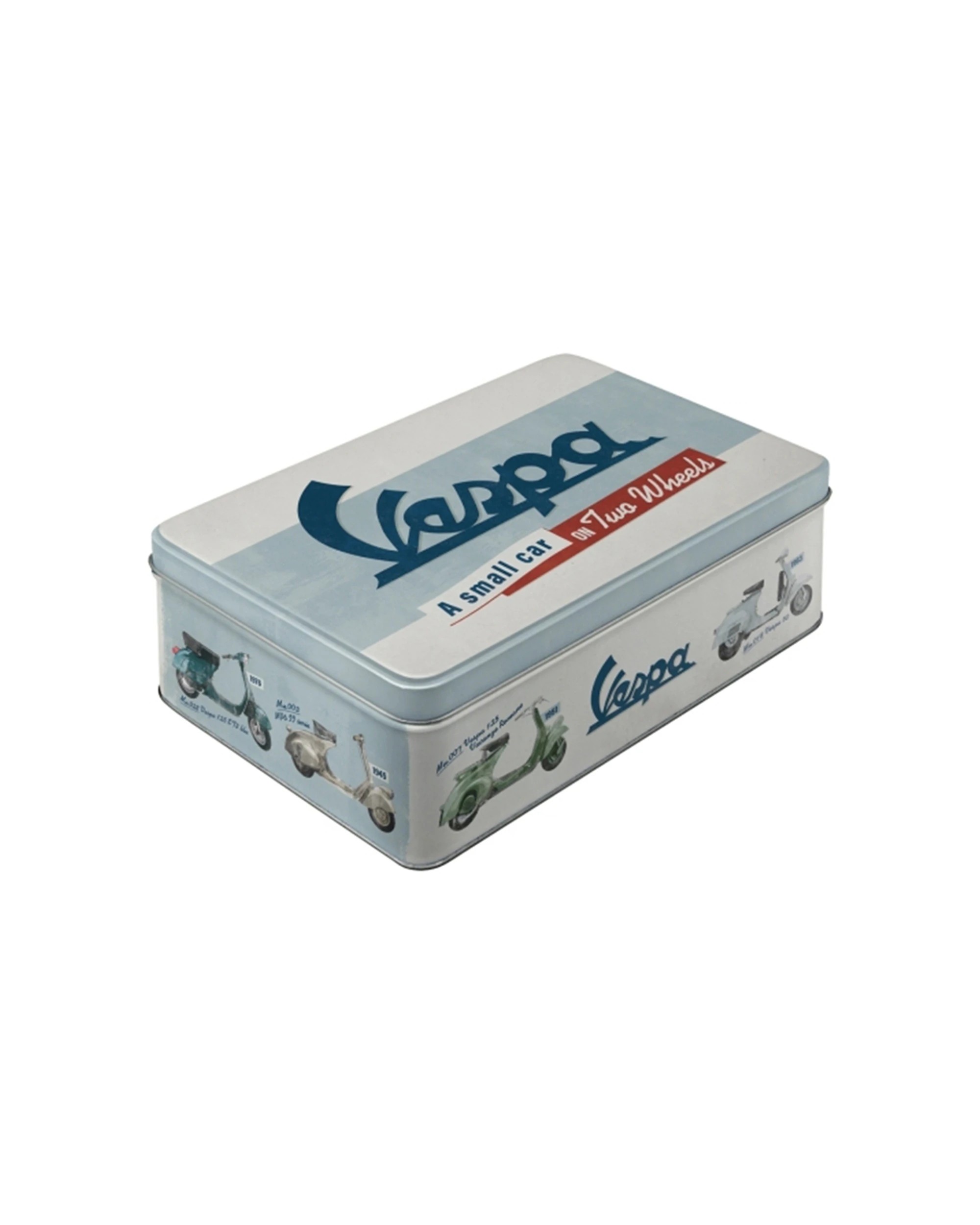1 Nostalgic Art Flat Tin Storage Box Embossed Design 2.5L Capacity - Vespa - Multi, 1 of 1