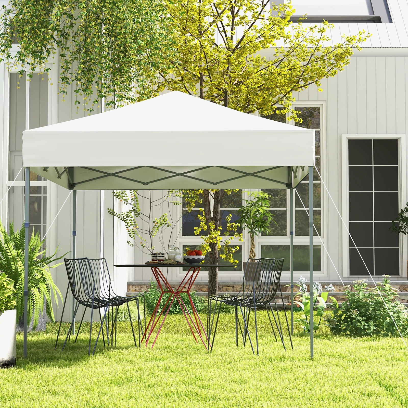 3 Costway 2x2m Gazebo Pop-up Marquee Portable Sun Shelter Canopy Tent - White, 3 of 4