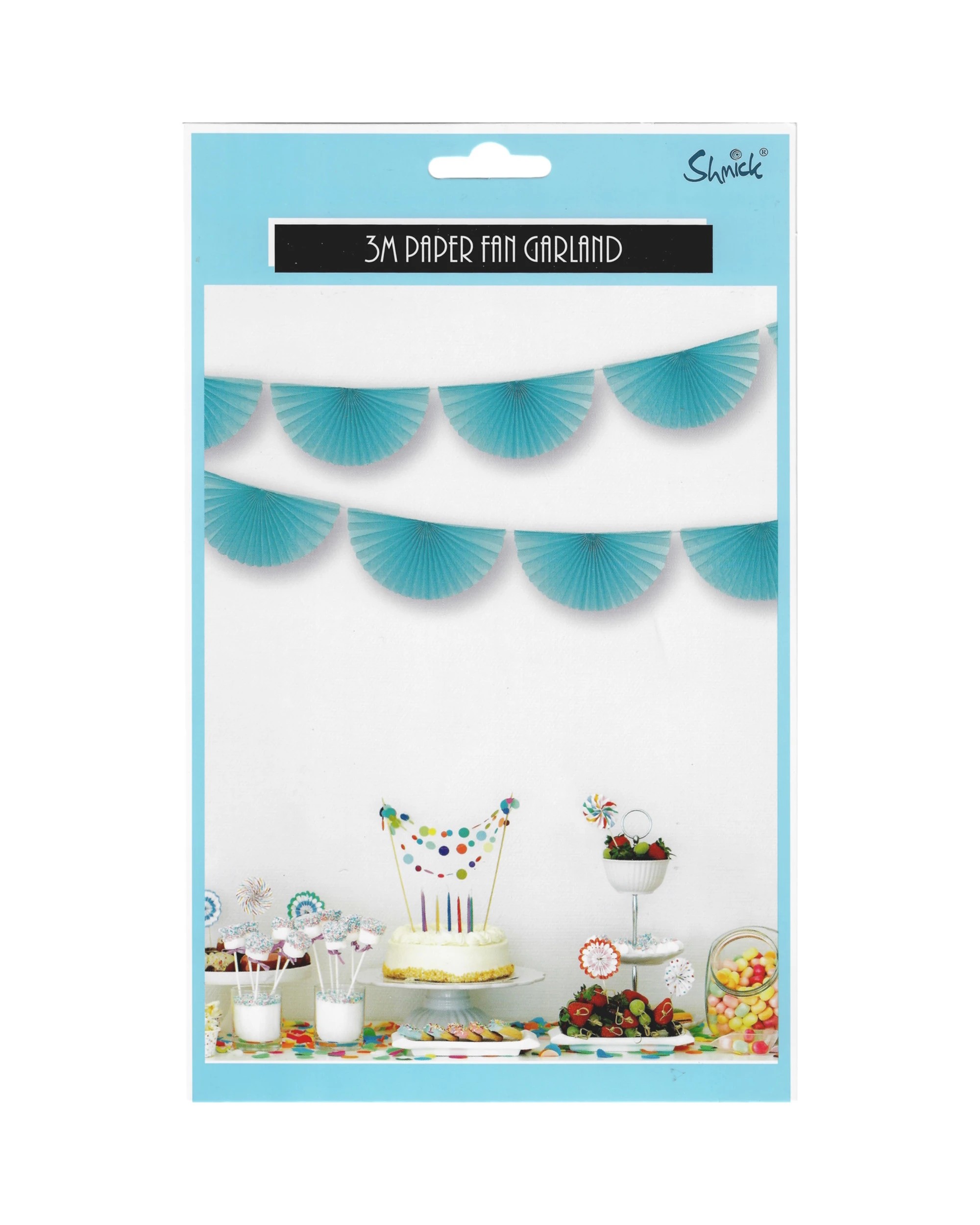2 Party Planet Light Paper Fan Garland Banner - Blue, 2 of 2