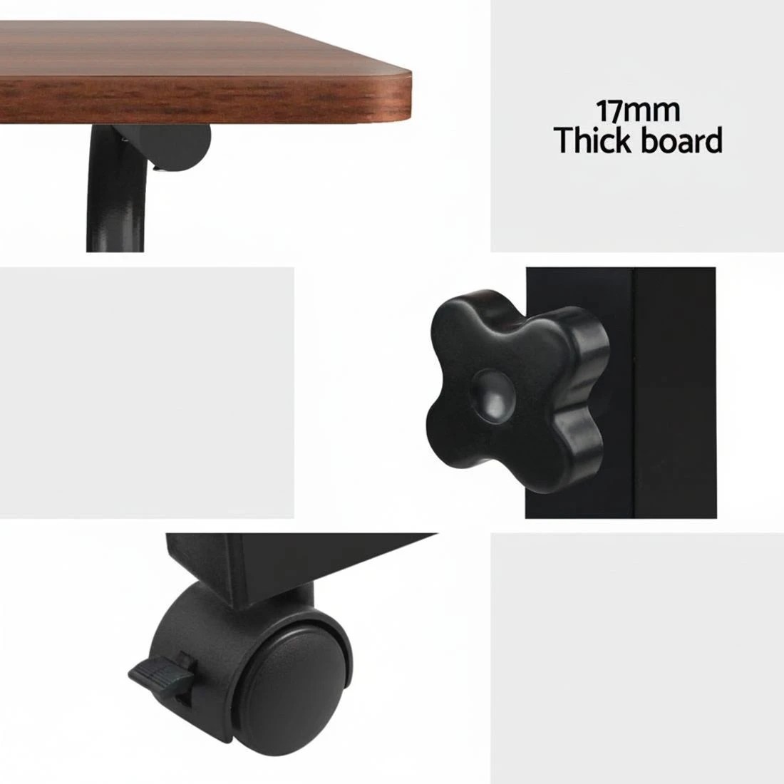 7 Artiss Laptop Desk Table Adjustable 60CM Dark Wood - Brown, 7 of 9