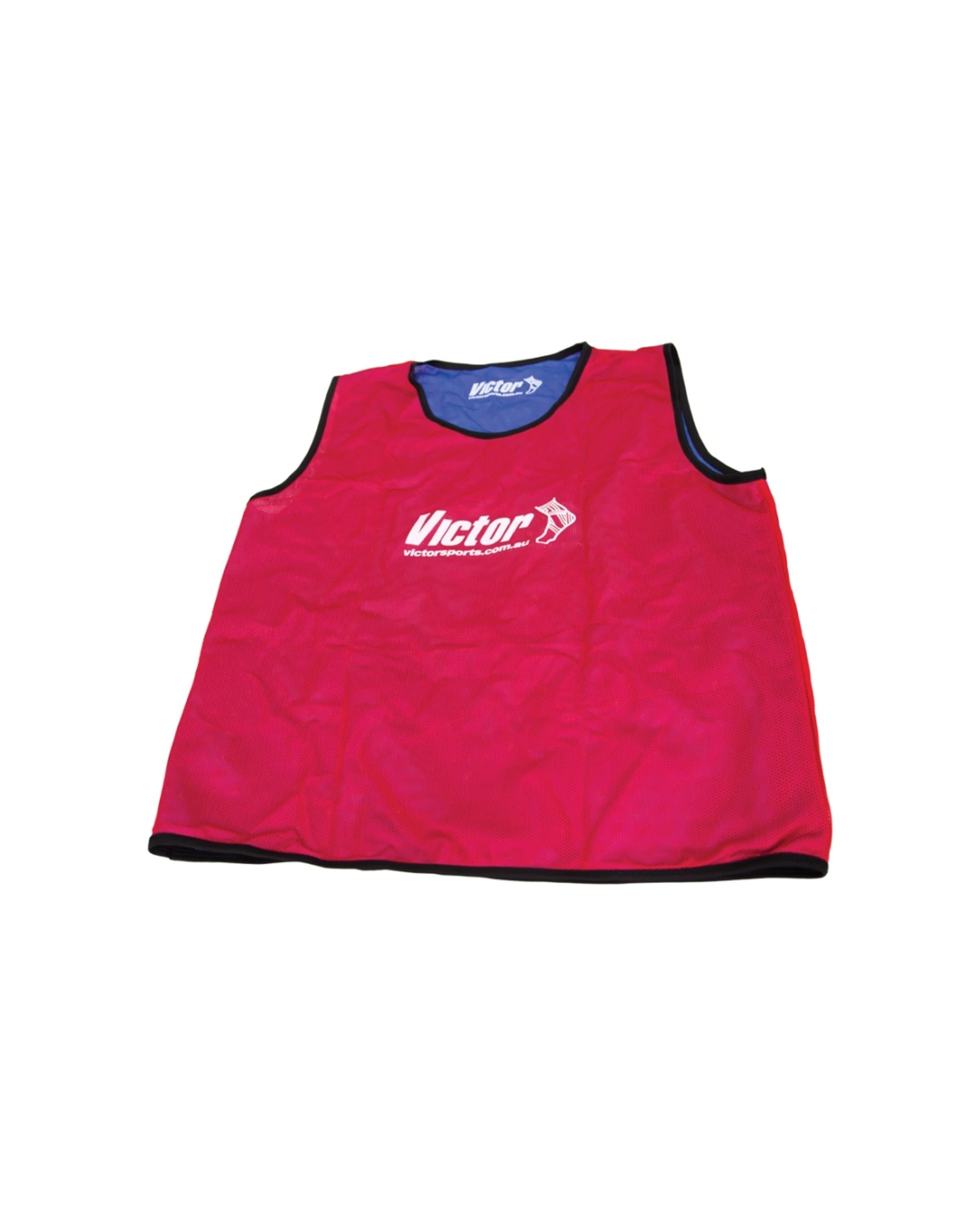 1 Victor Sports Reversible Lightweight Fitness Training Vest Breathable Junior - Red, 1 of 3