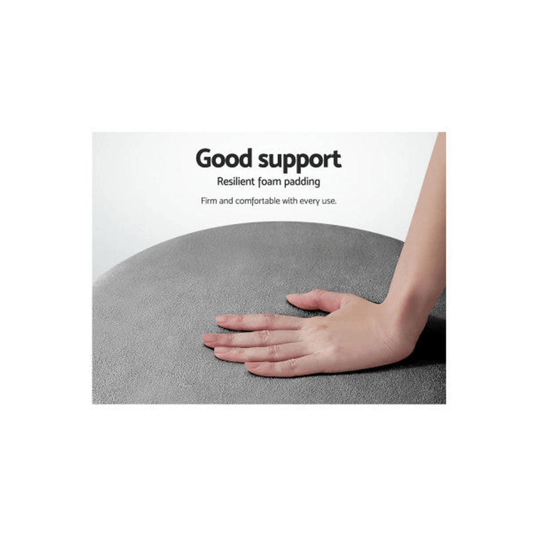 5 Artiss Ottoman Foot Stool Round Velvet - Black, 5 of 7