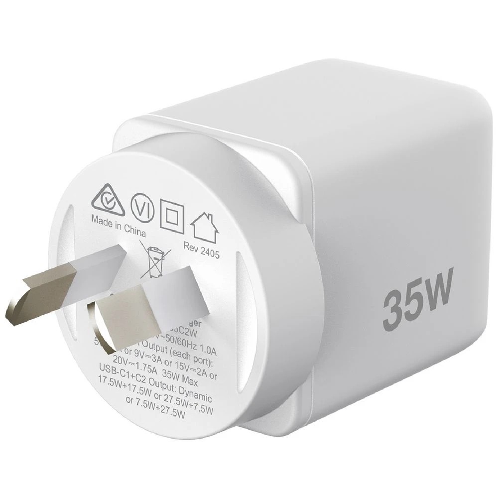 4 Comsol 35W Dual USB-C Wall Charger White, 4 of 5