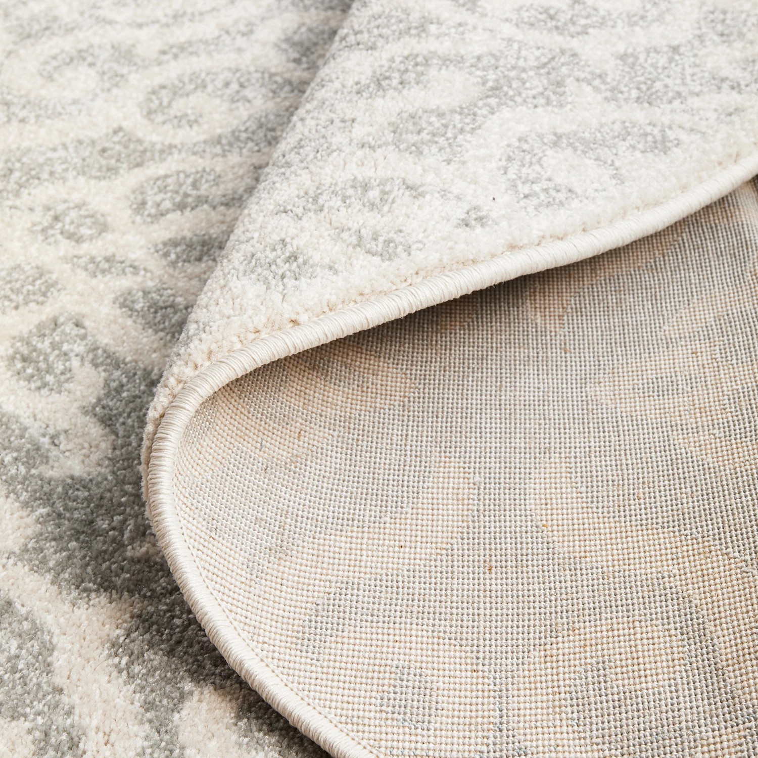 4 Common Ground Rugs Lustre Lydia 200x200cm Round - Medium Pet Friendly Rug - Off White - Silver, 4 of 4