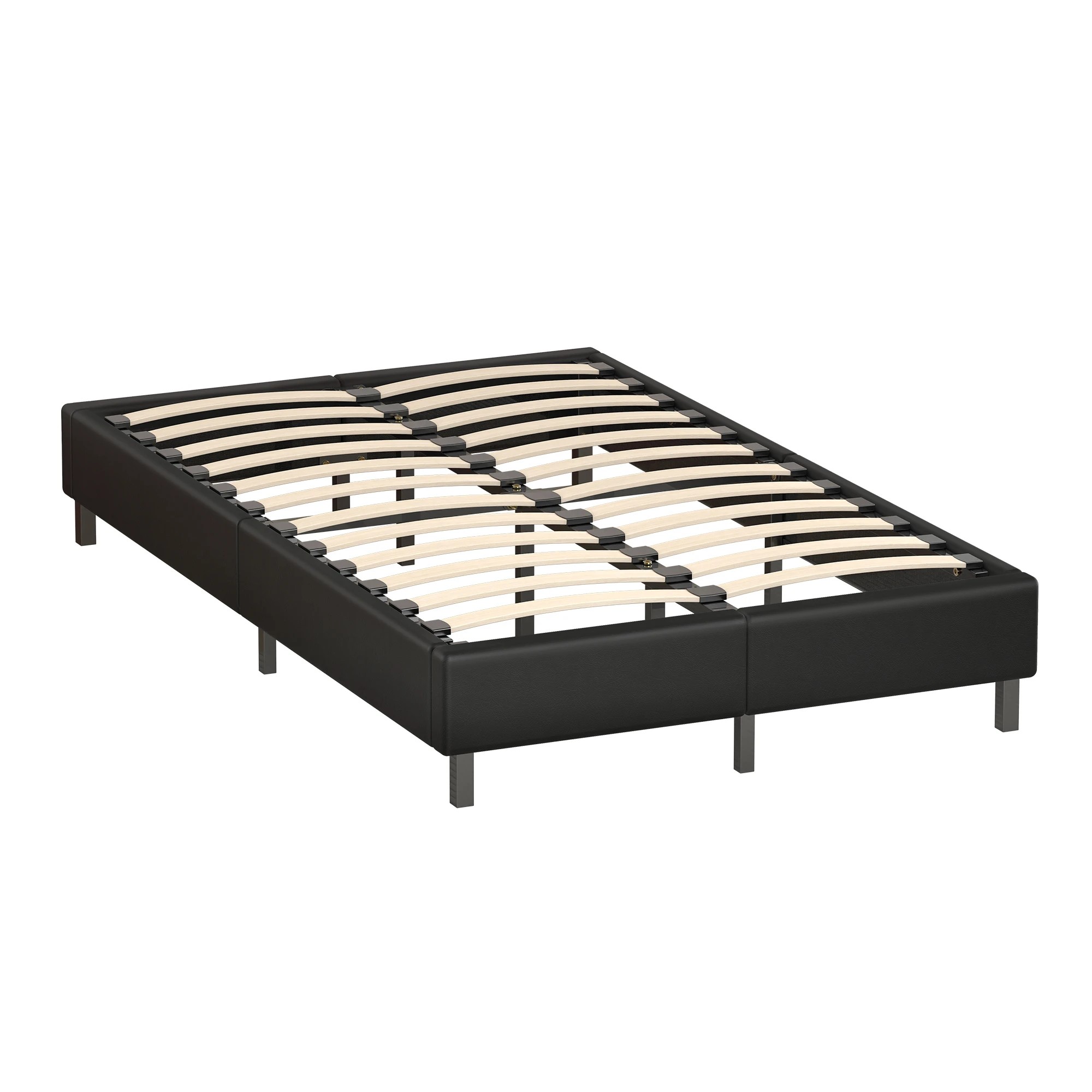 10 Alfordson Bed Frame King Single Mattress Base Foundation Leather Basel - Black, 10 of 10