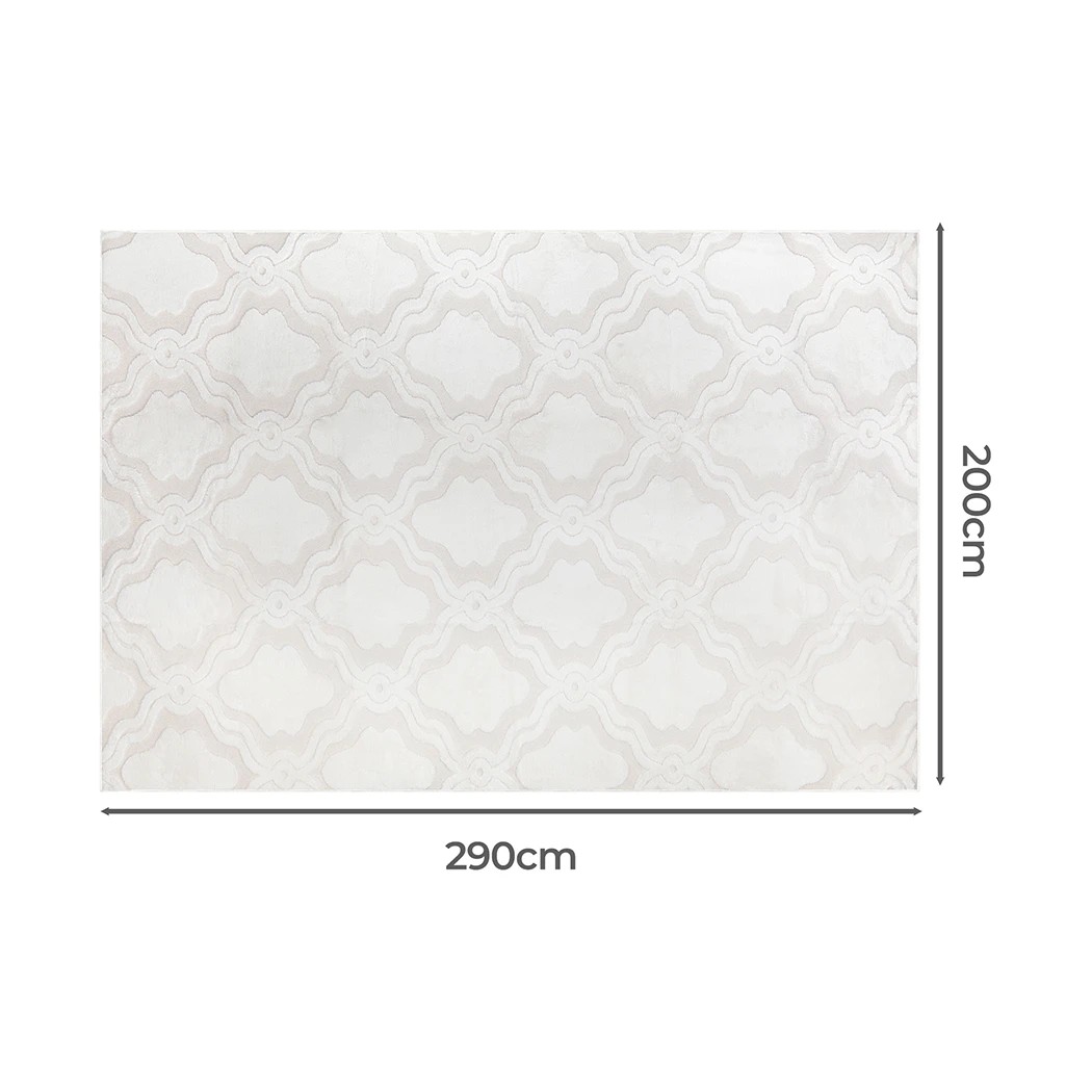3 Marlow Machine Washable Floor Rug High-Low Textured Cream, 3 of 8