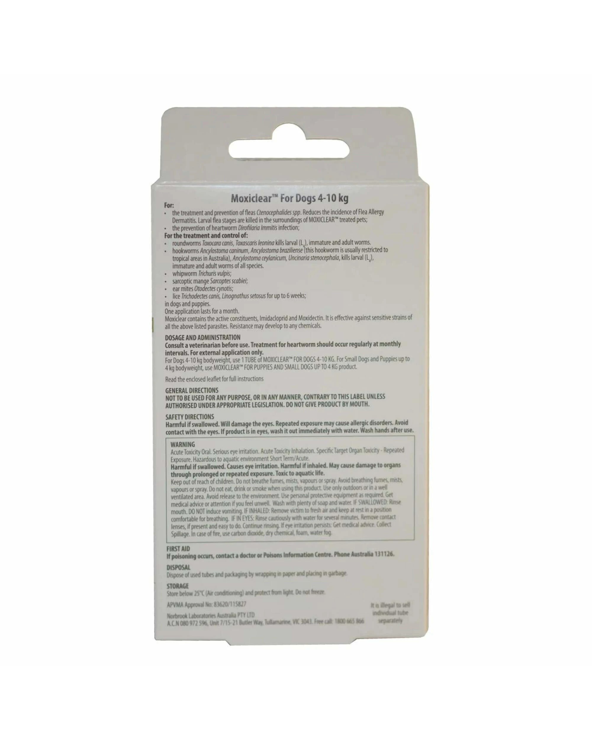 2 Moxiclear Fleas & Worms Treatment for Dogs 4-10kg Yellow 6 Pack, 2 of 2