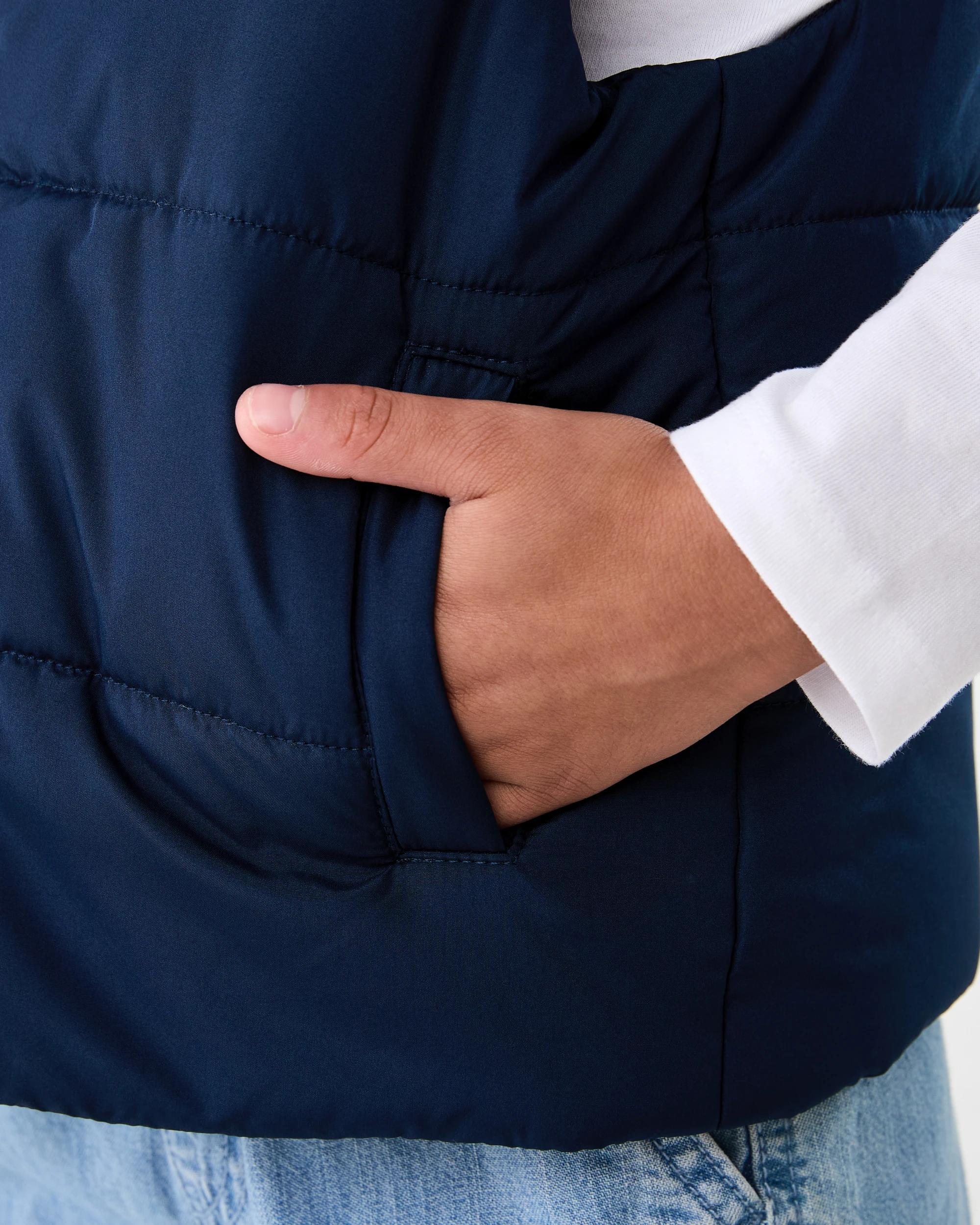 4 Puffer Vest Dress Navy, 4 of 7