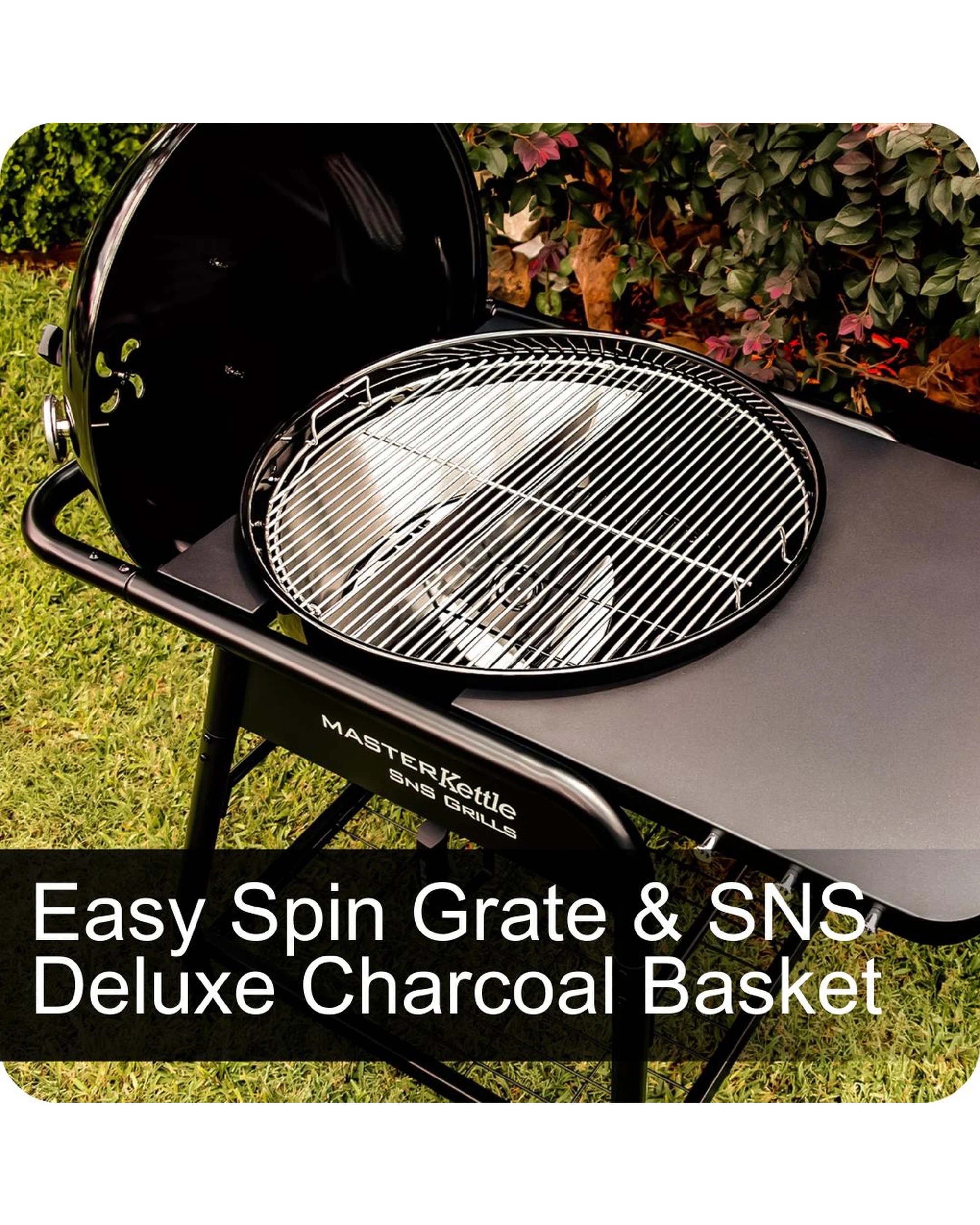6 SNS Grills Slow N' Sear MasterKettle Charcoal Grill + Smoker Combo, 6 of 10