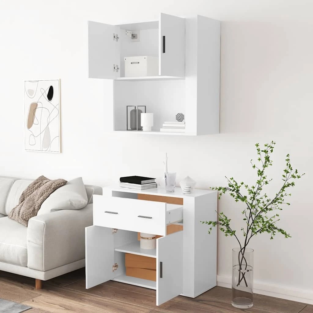 4 vidaXL Modern Highboard for Living Room Ample Storage - White, 4 of 9