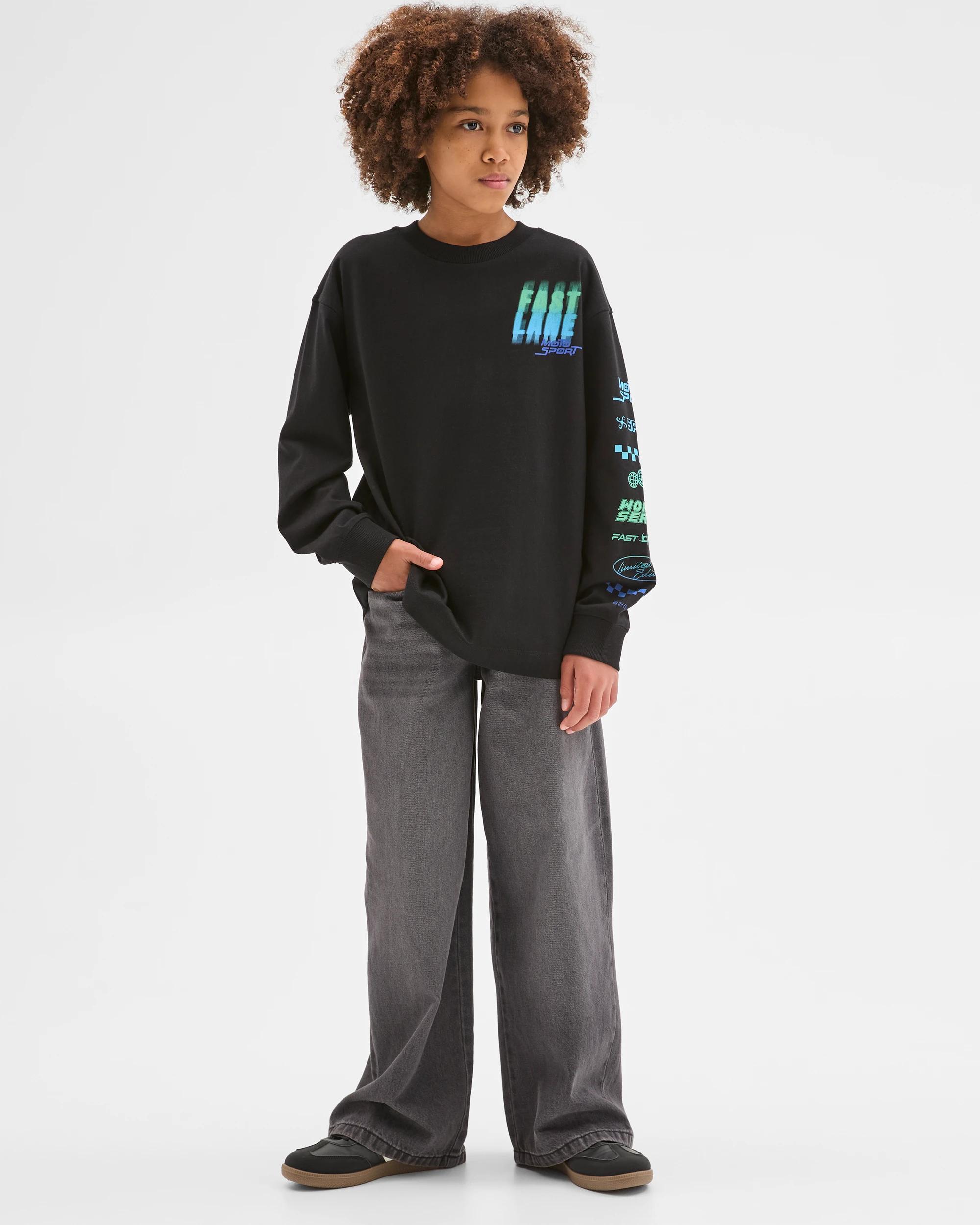 4 Target Kids Australian Cotton Long Sleeve Heavyweight T-Shirt BLACK, 4 of 7