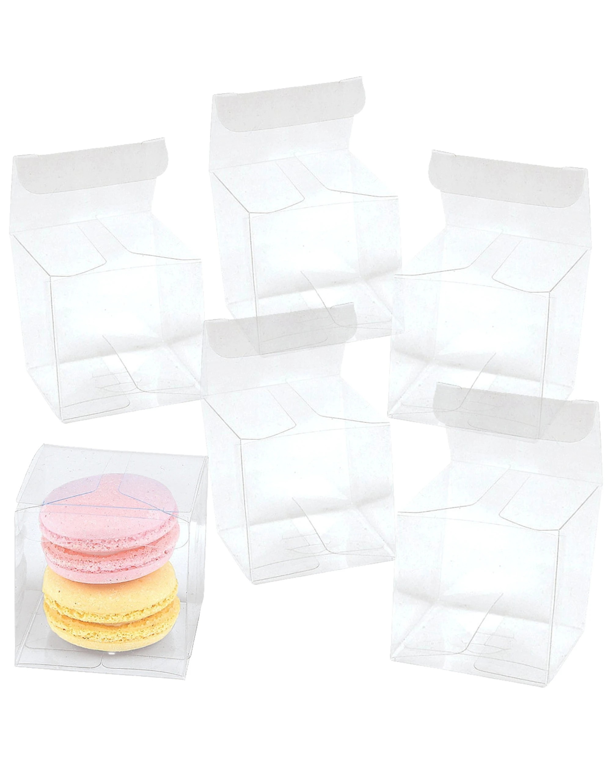 1 Oriental Trading Clear Square Plastic Favour Boxes 5cm Pack of 24, 1 of 2