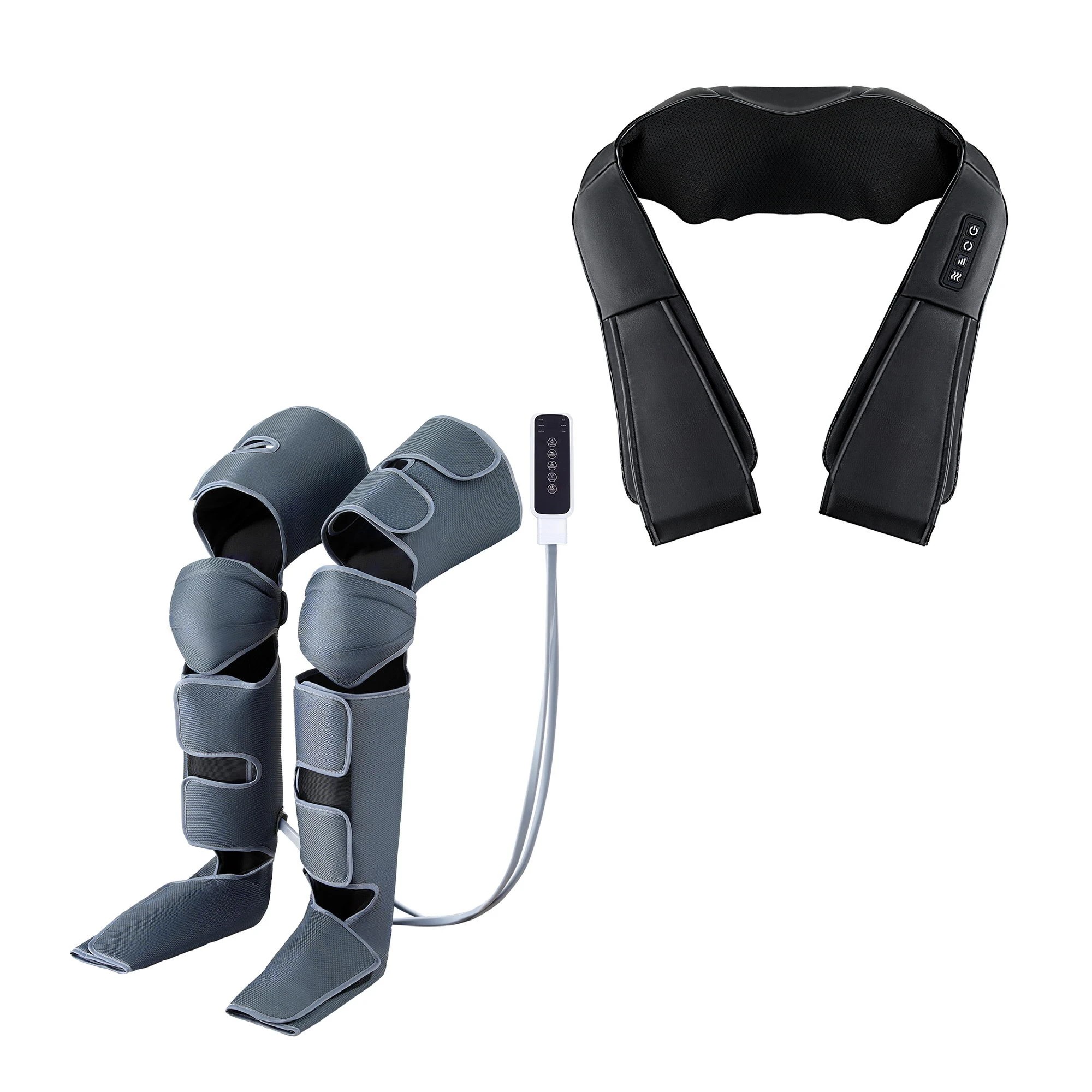 1 Livemor Electric Leg Foot Massager Air Wrap With Shiatsu Neck Massager Heating - Black, 1 of 3