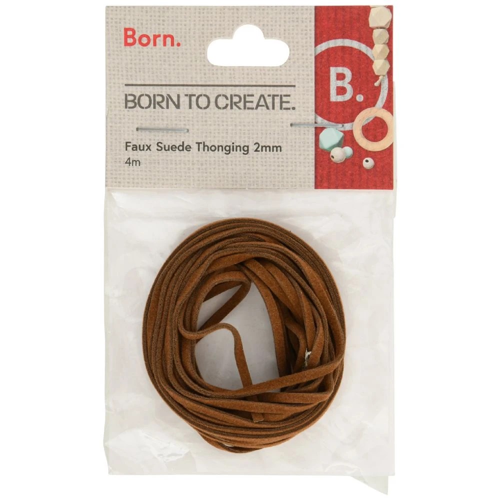 1 Born Suede Cord/Thonging 4m Dark Tan, 1 of 2
