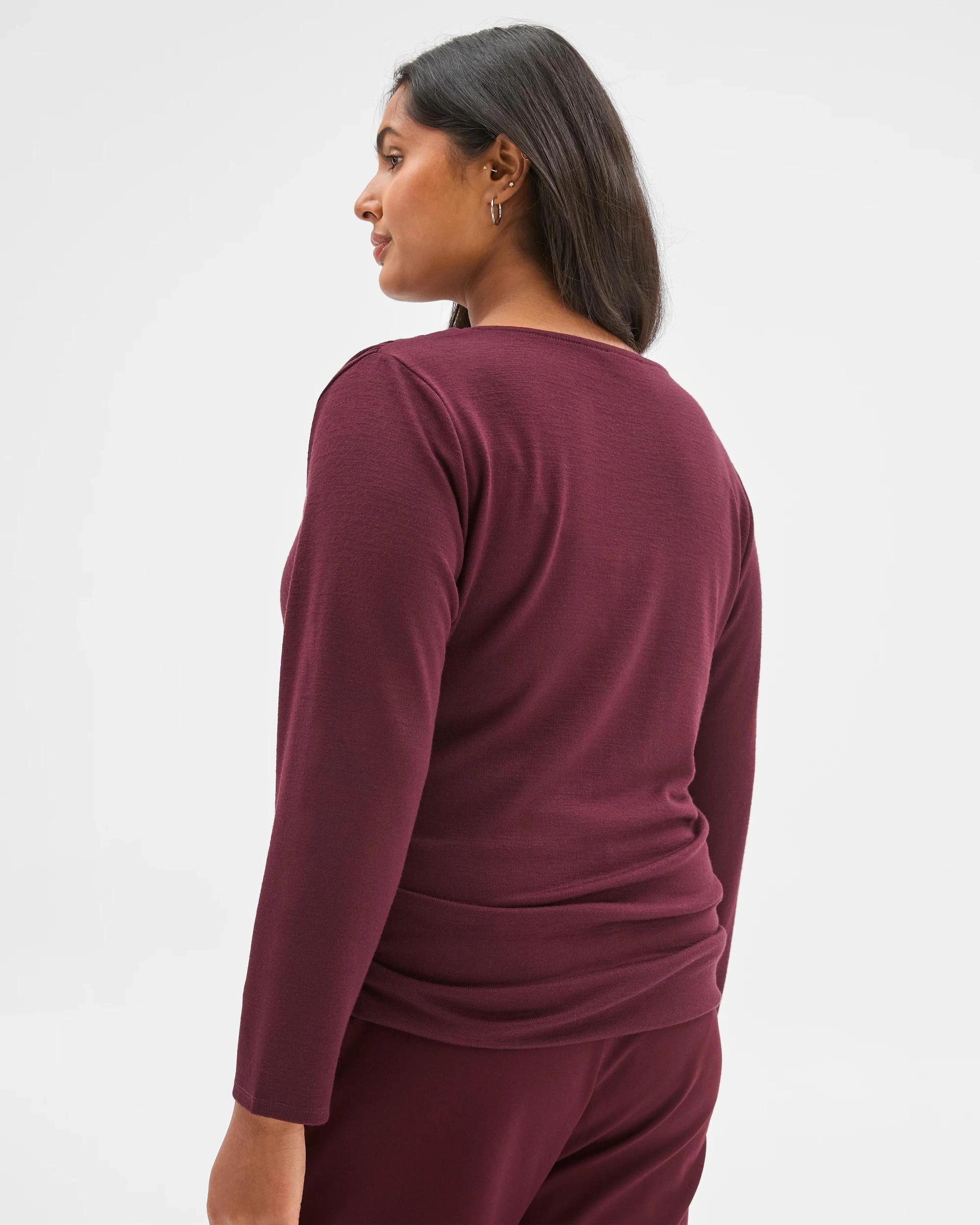 5 Target Curve Plus Size Long Sleeve Drape Knit Top PINOT, 5 of 7