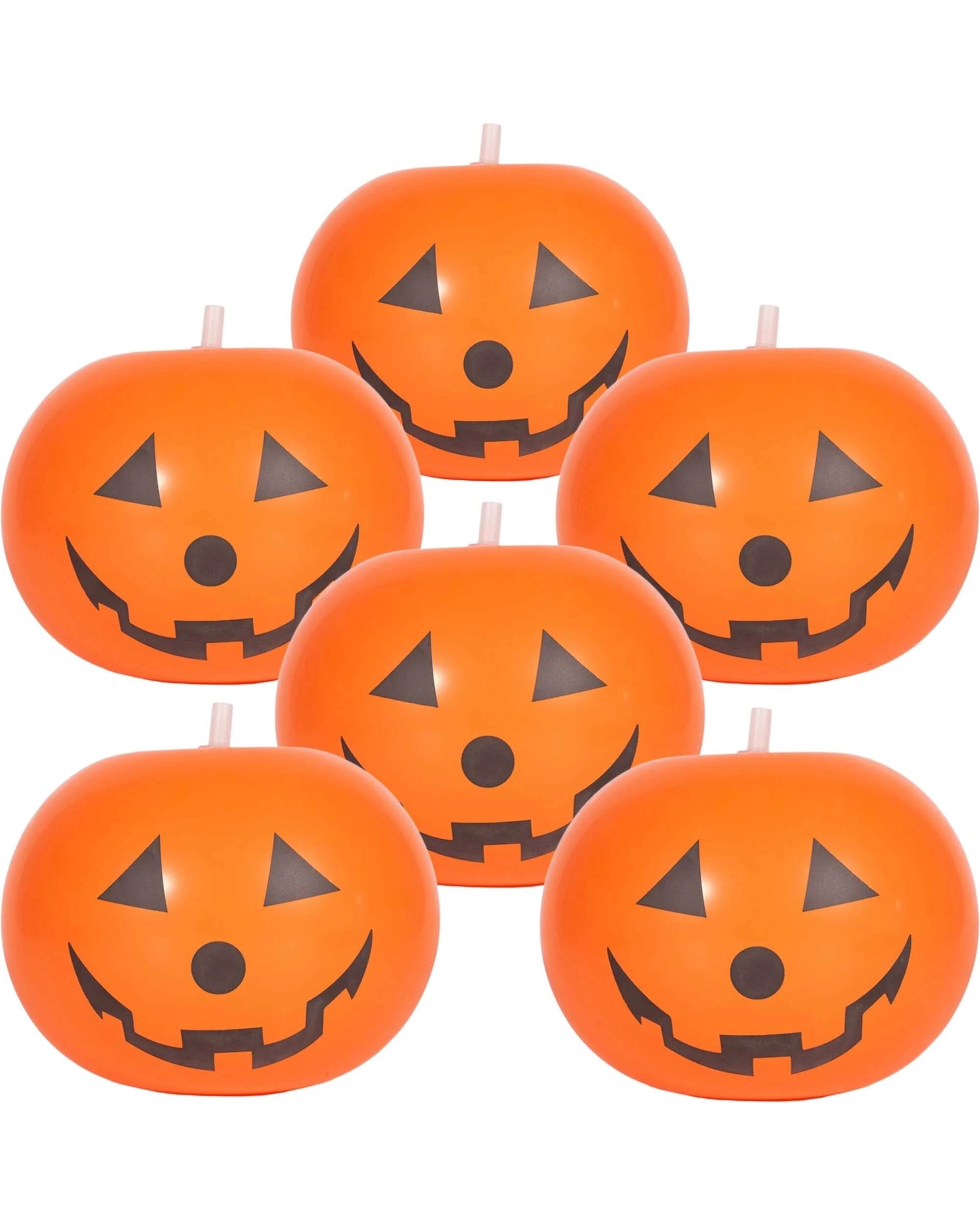 1 Oceana Pumpkin Shaped Latex Balloons Pack of 6 - Orange, 1 of 3