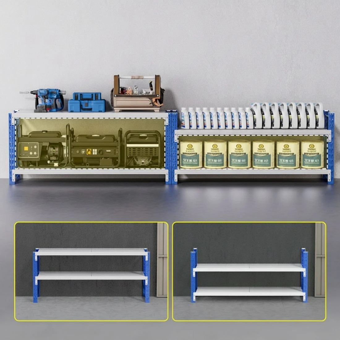 3 Giantz 2x 0.9M Garage Shelving Workbench Warehouse Rack - Multi, 3 of 5