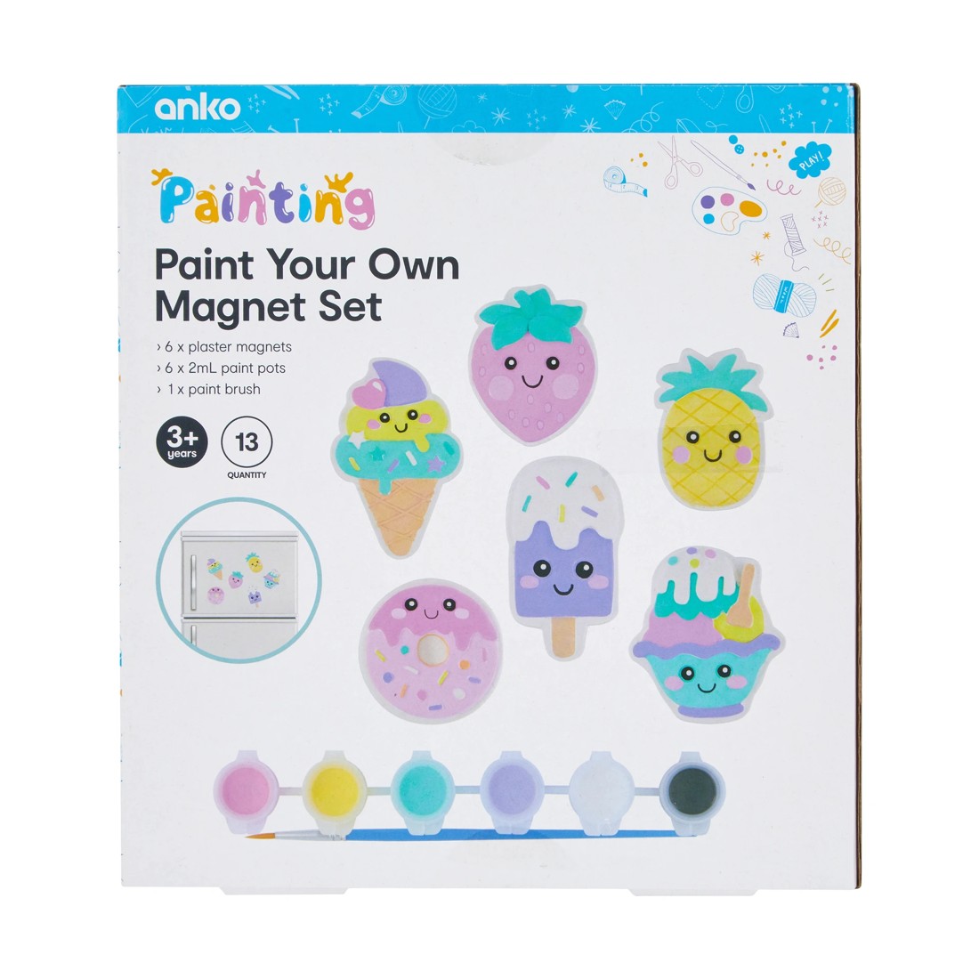 10 13 Piece Paint Your Own Magnet Set - Sweet, 10 of 10
