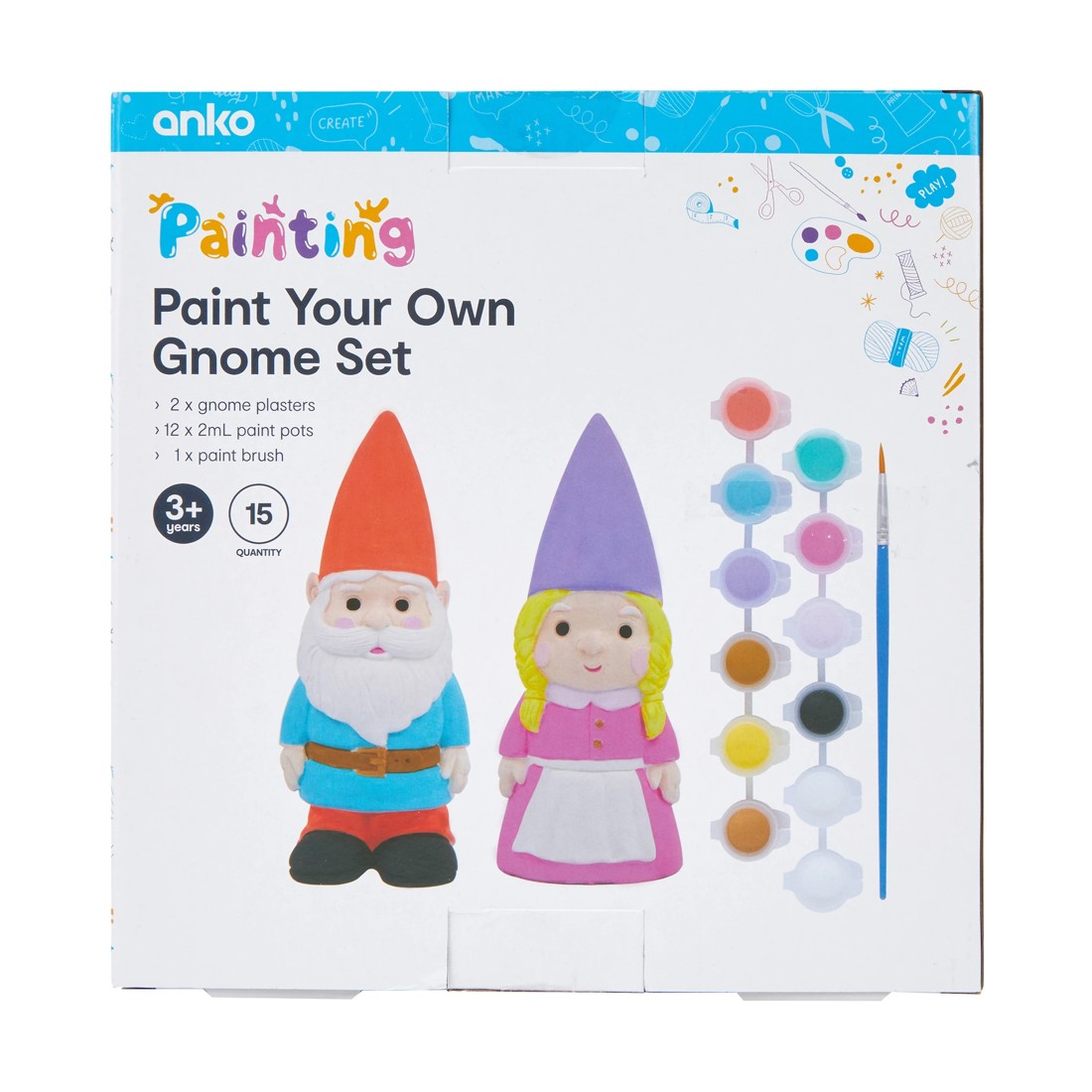 10 15 Piece Paint Your Own Gnome Set, 10 of 10