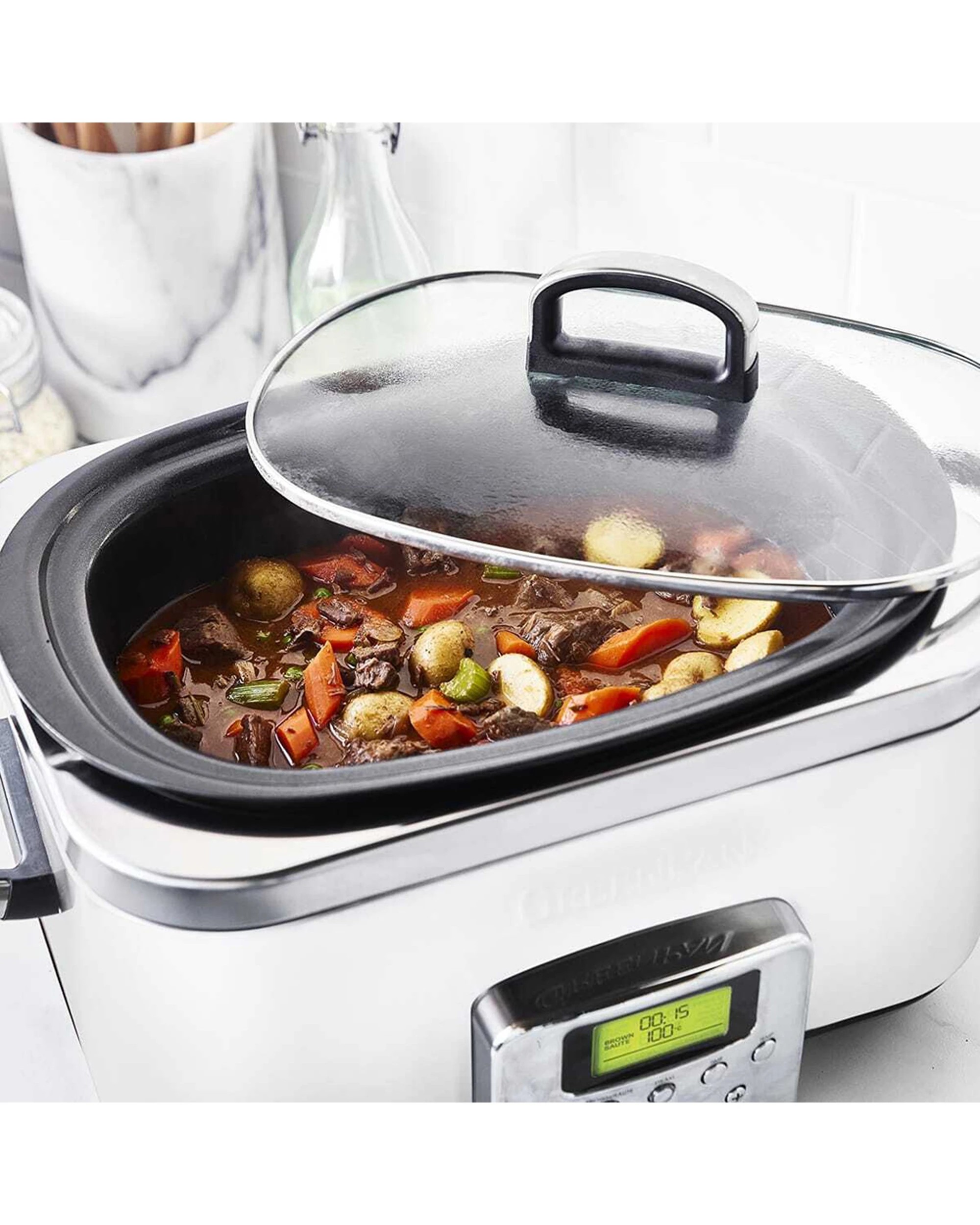 3 Greenpan Elite Cloud Slow Cooker Home Kitchen Cooking Pot 6L 230V 2200W - White, 3 of 7