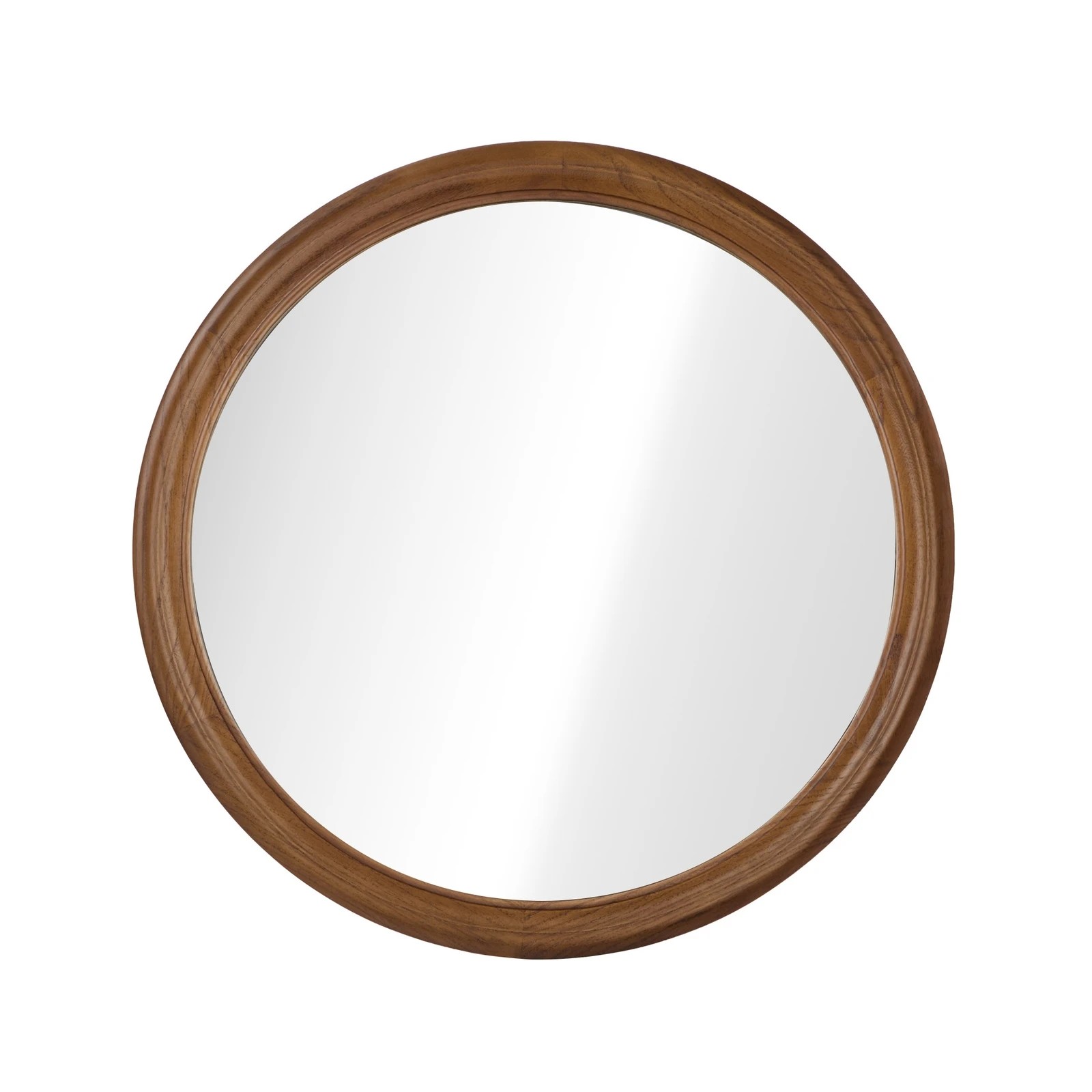 9 Oikiture Round Wall Mirror 80cm Wooden Frame Decor - Brown, 9 of 9