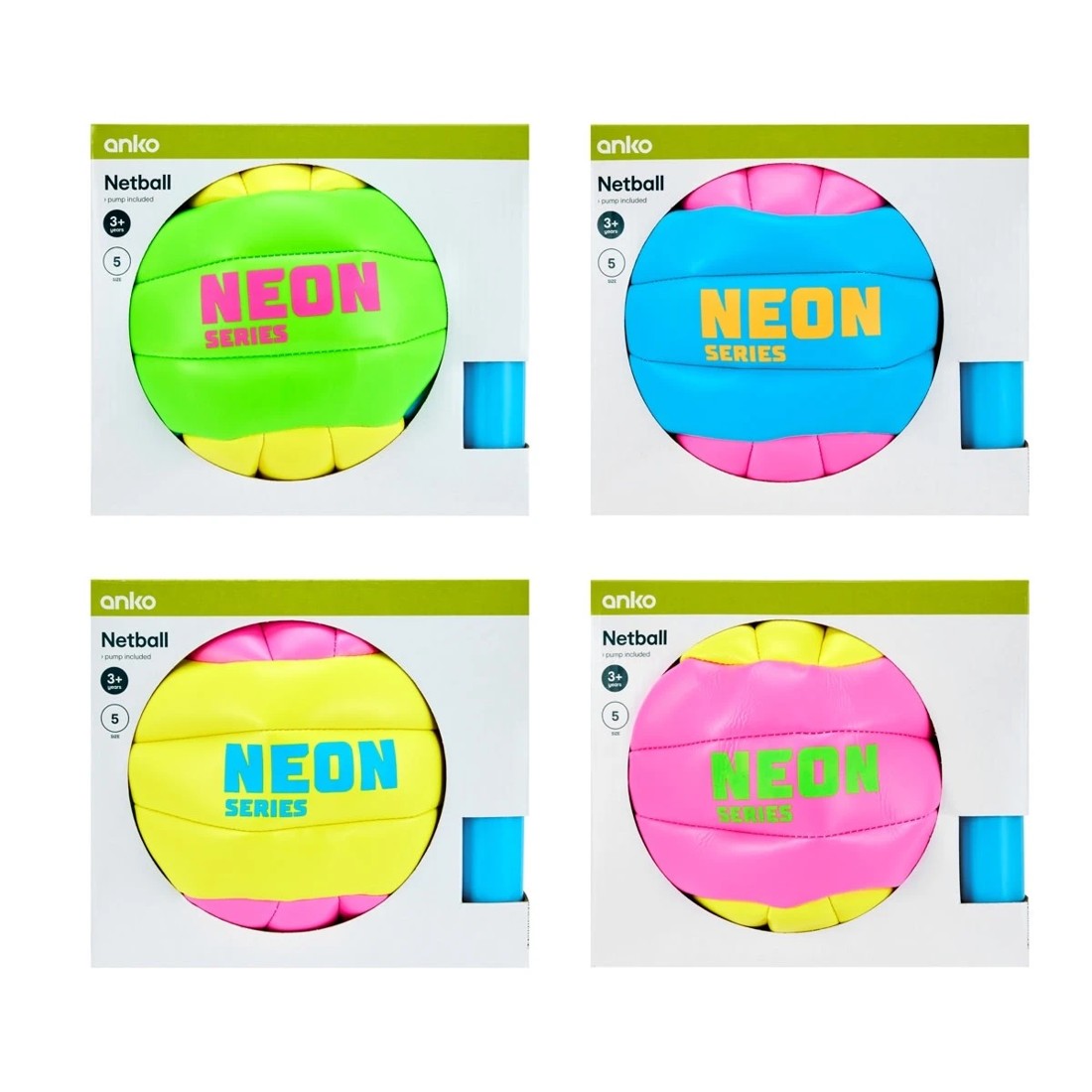 4 Neon Series Netball - Size 5, Assorted, 4 of 4