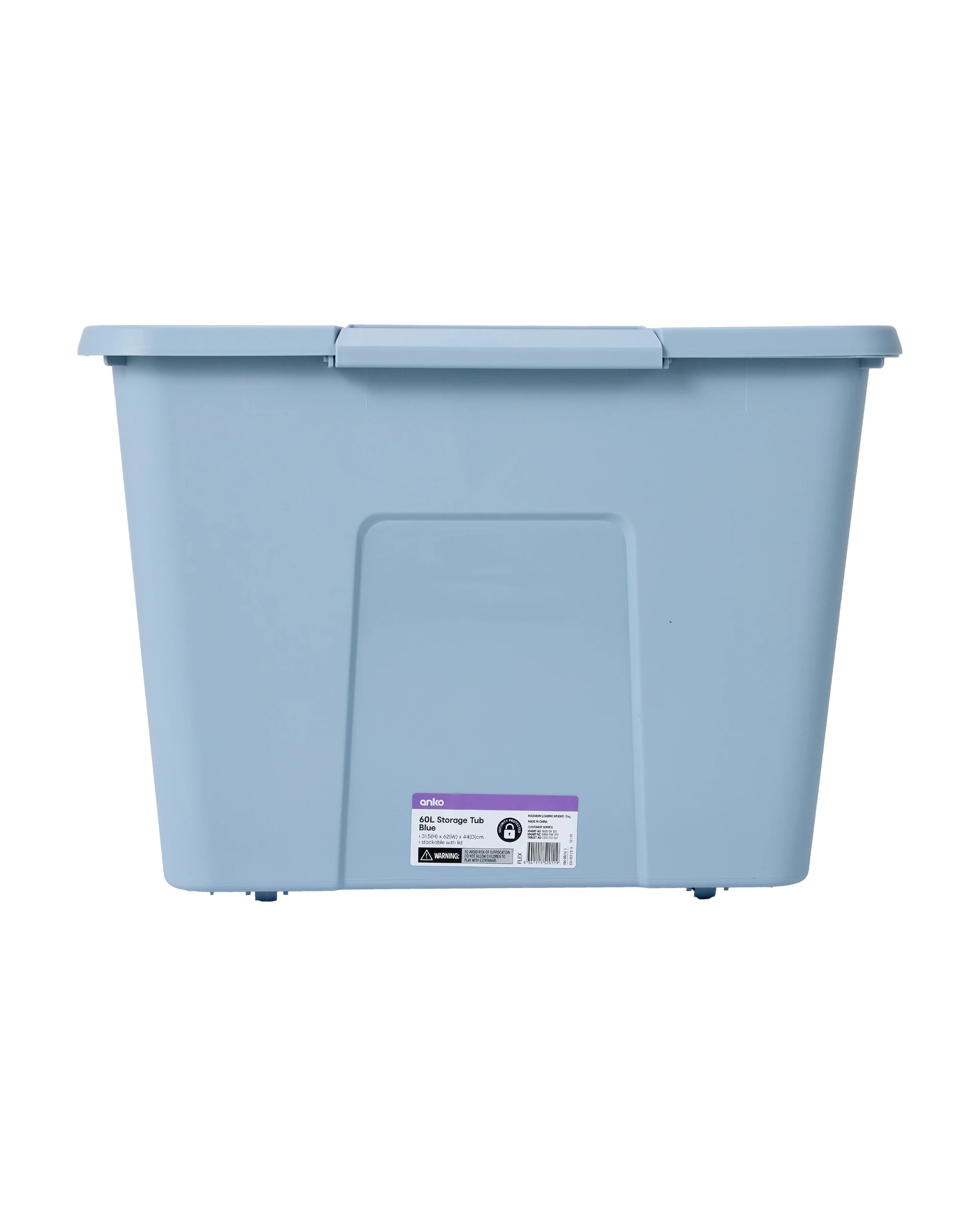 6 60L Storage Tub on Wheels - Blue, 6 of 6