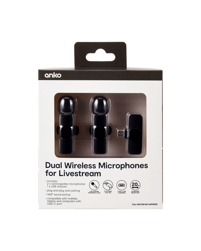 2 Pack Wireless Mini Microph