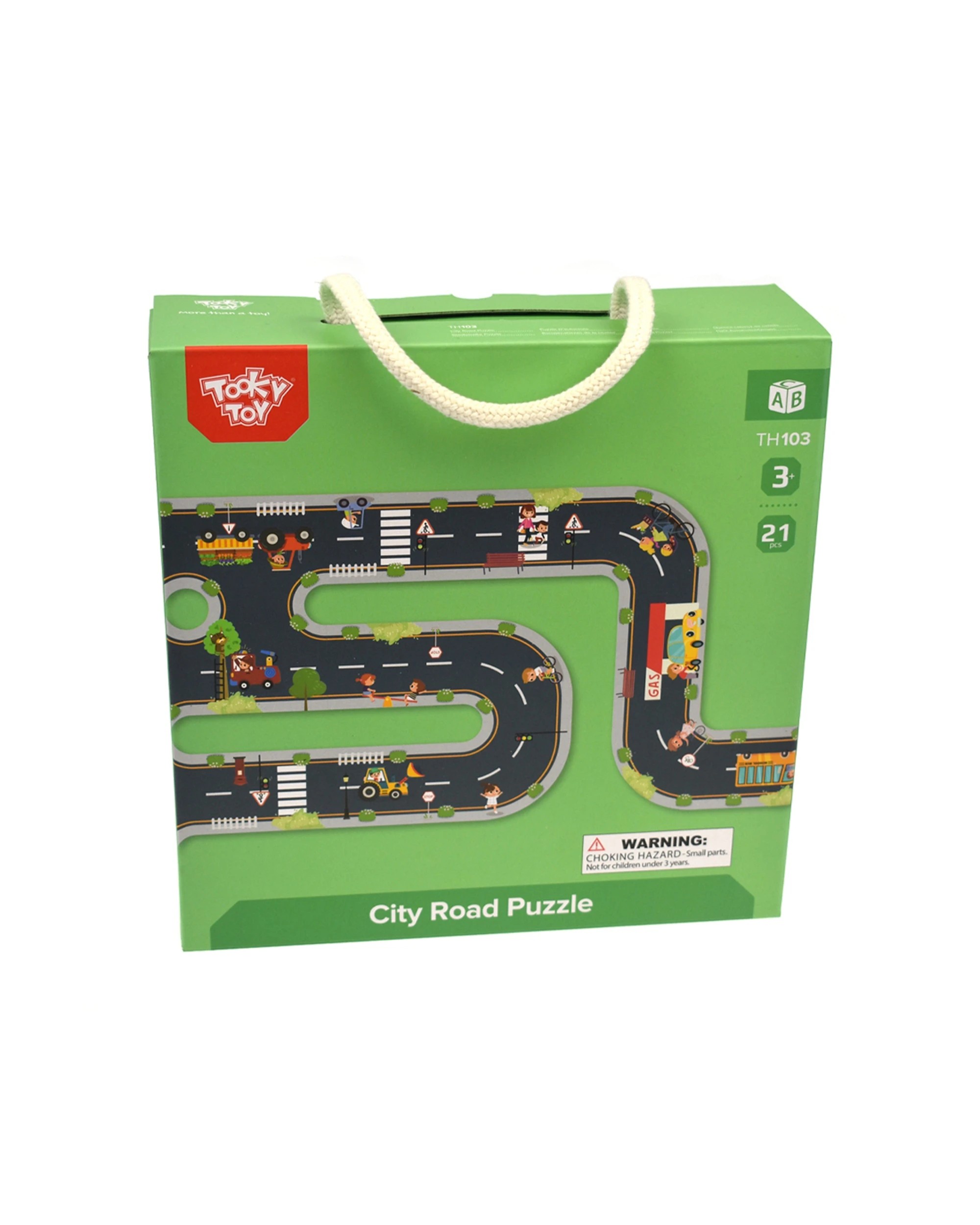 6 Tooky Toy 21pc Kids City Cardboard Road Creative Educational DIY Layout Puzzle - Multi, 6 of 7