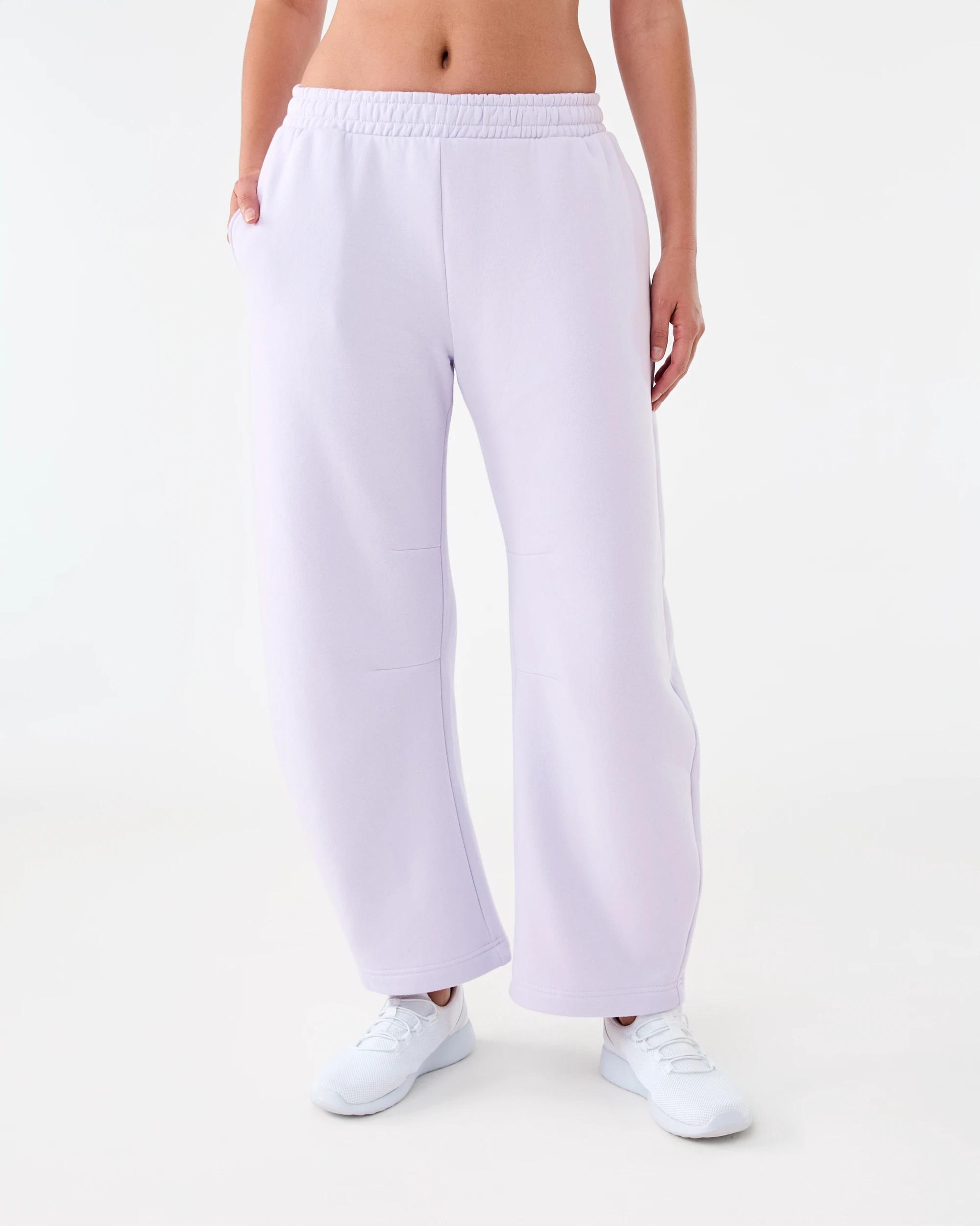 1 Active Womens Barrel Leg Fleece Trackpants Mist Lilac, 1 of 7