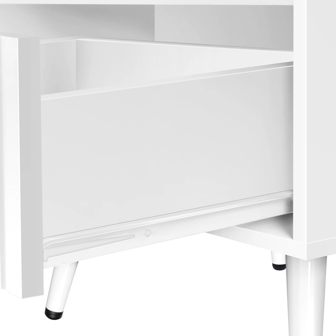 9 Alfordson Bedside Table 1 Drawer Side Storage Shelf Nightstand - White, 9 of 10