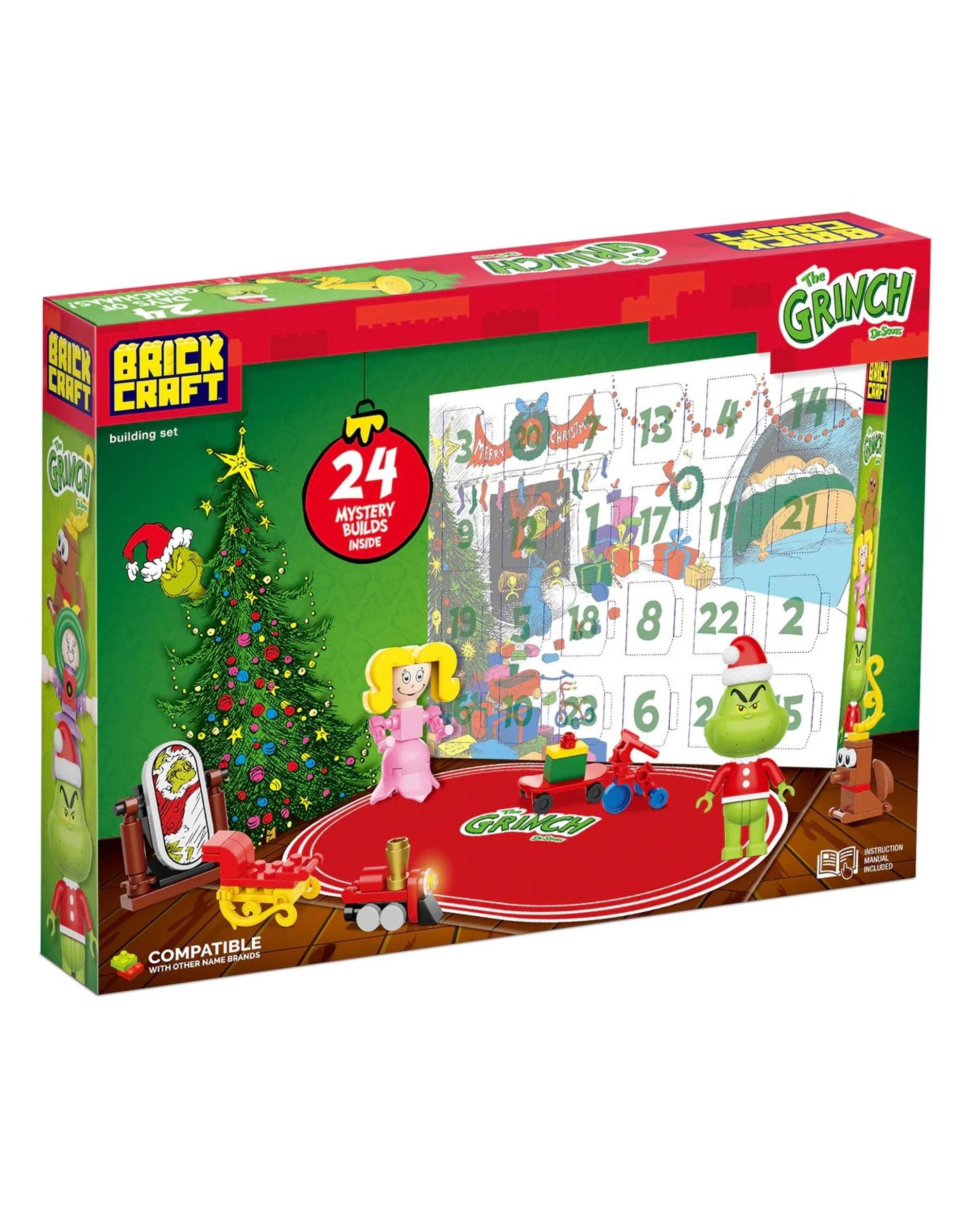 2 Brickcraft Dr Seuss The Grinch 24 Days of Grinchmas Advent Calendar Building Set 277 Pieces, 2 of 7