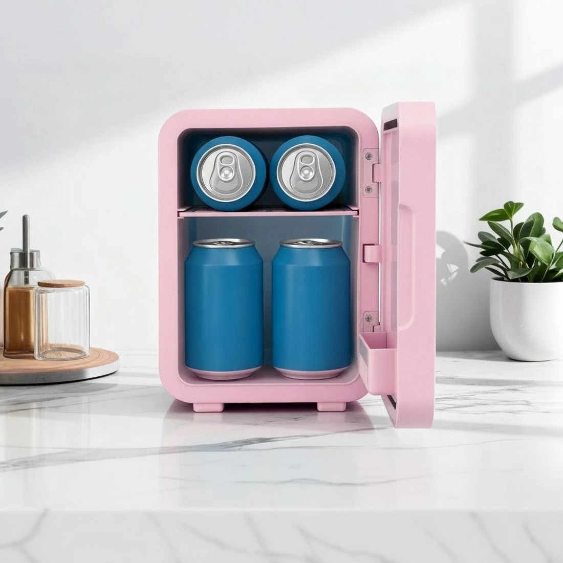 4 Glacio Mini Fridge Skincare Beauty Cooler Warmer LED Mirror 12V 220V  4L - Pink, 4 of 8