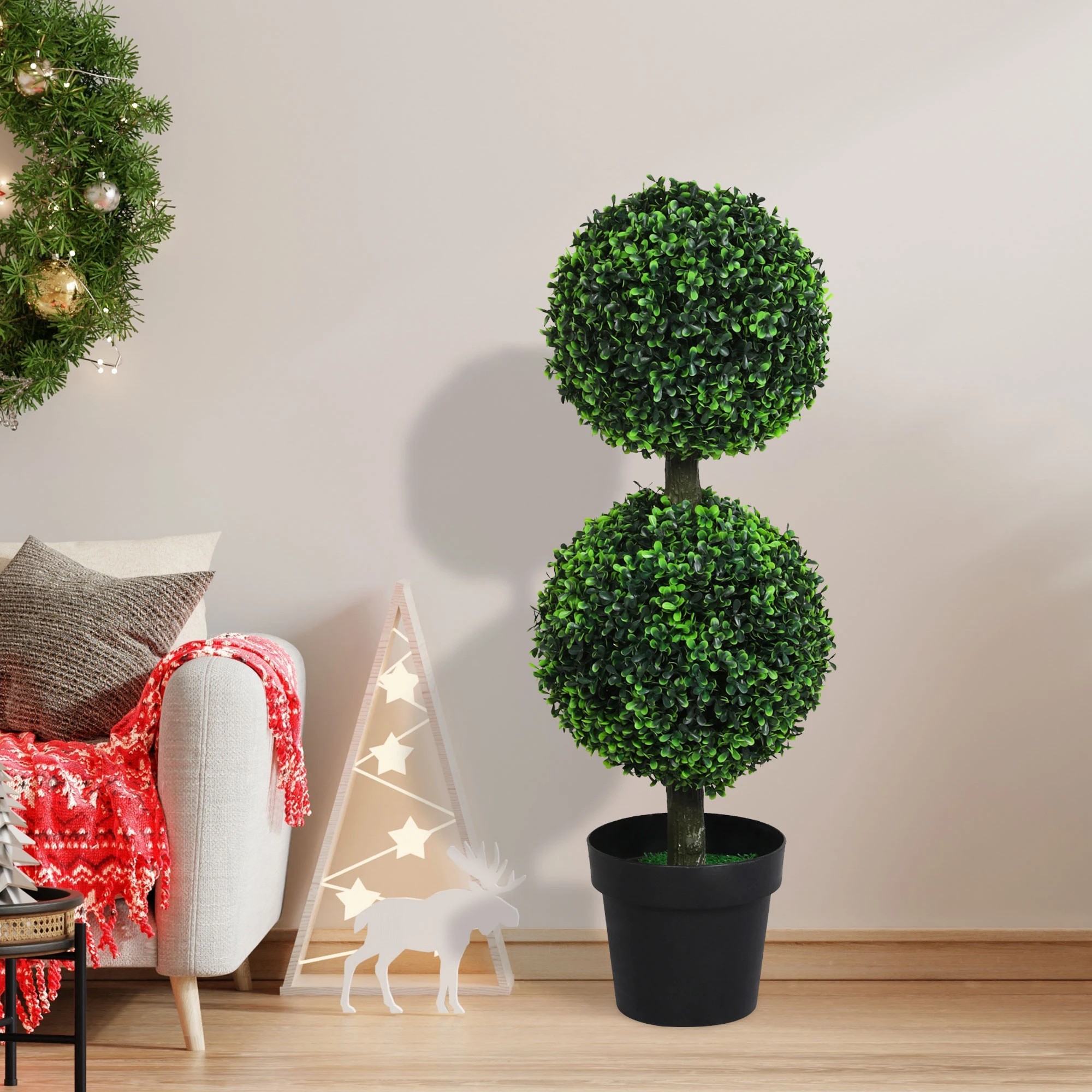 7 Lambu 90cm 2-Ball Topiary Artificial Tree, 7 of 9