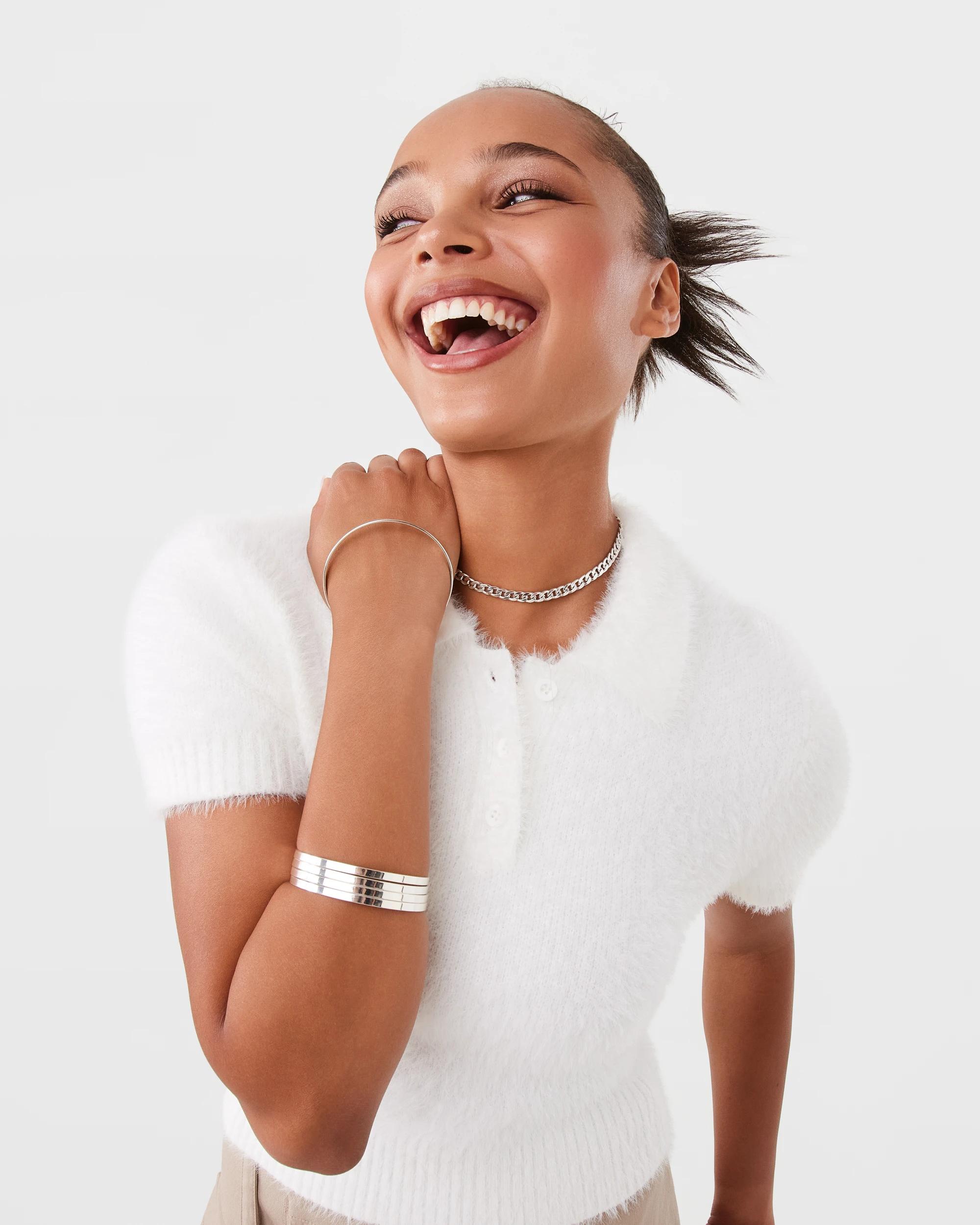 5 Eyelash Polo Top Snw White, 5 of 9