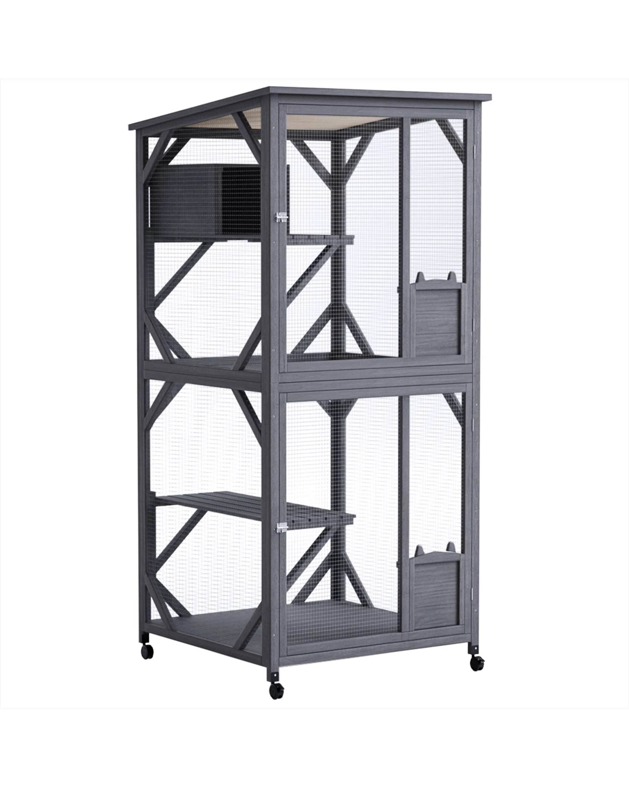 4 Advwin 184cm Wooden Cat Cage Pet Cat Bird Shelter Condo Kitten Cage House, 4 of 6
