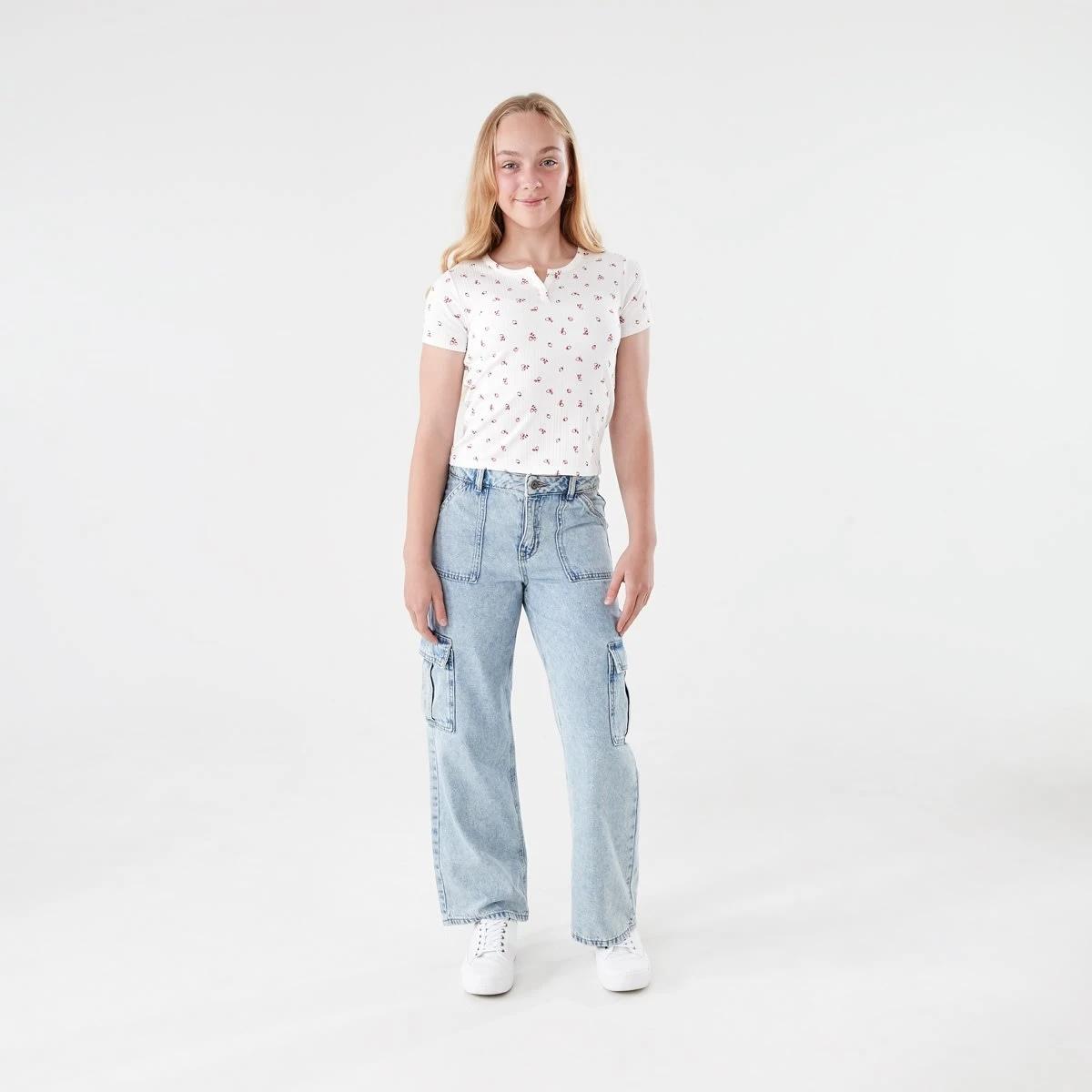 6 Rib Henley T-shirt BERRY SERENADE SNOW WHITE, 6 of 7