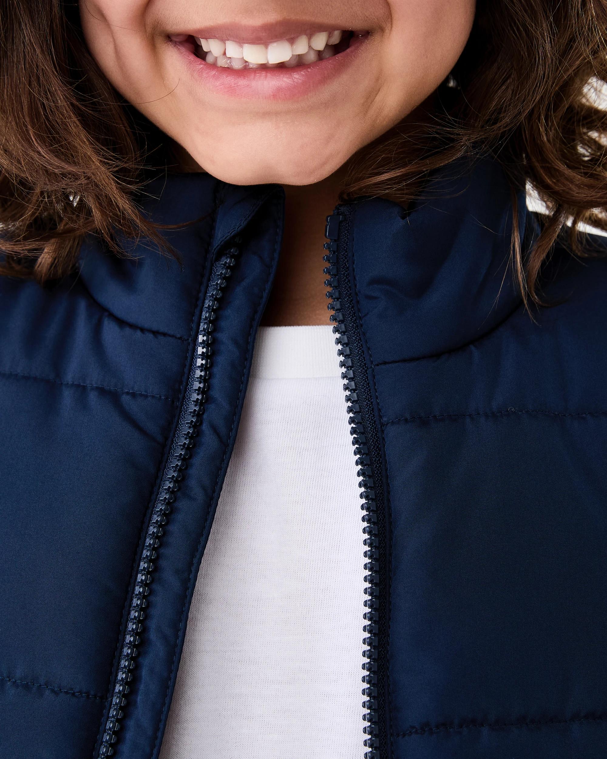 6 Puffer Vest Dress Navy, 6 of 7