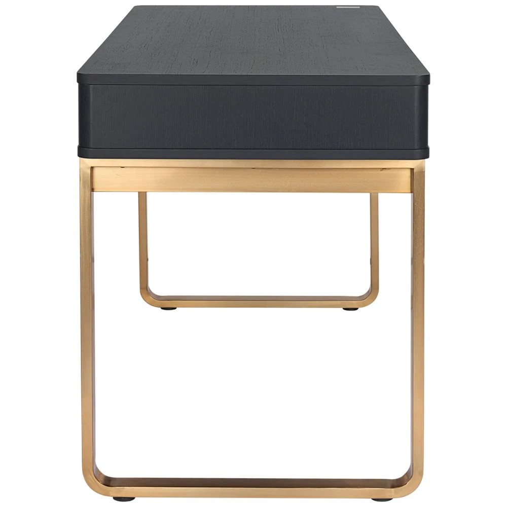 3 Stilford Herring Loop Leg 1400mm Desk Charcoal and Gold Desks, Tables and Workstations, 3 of 10