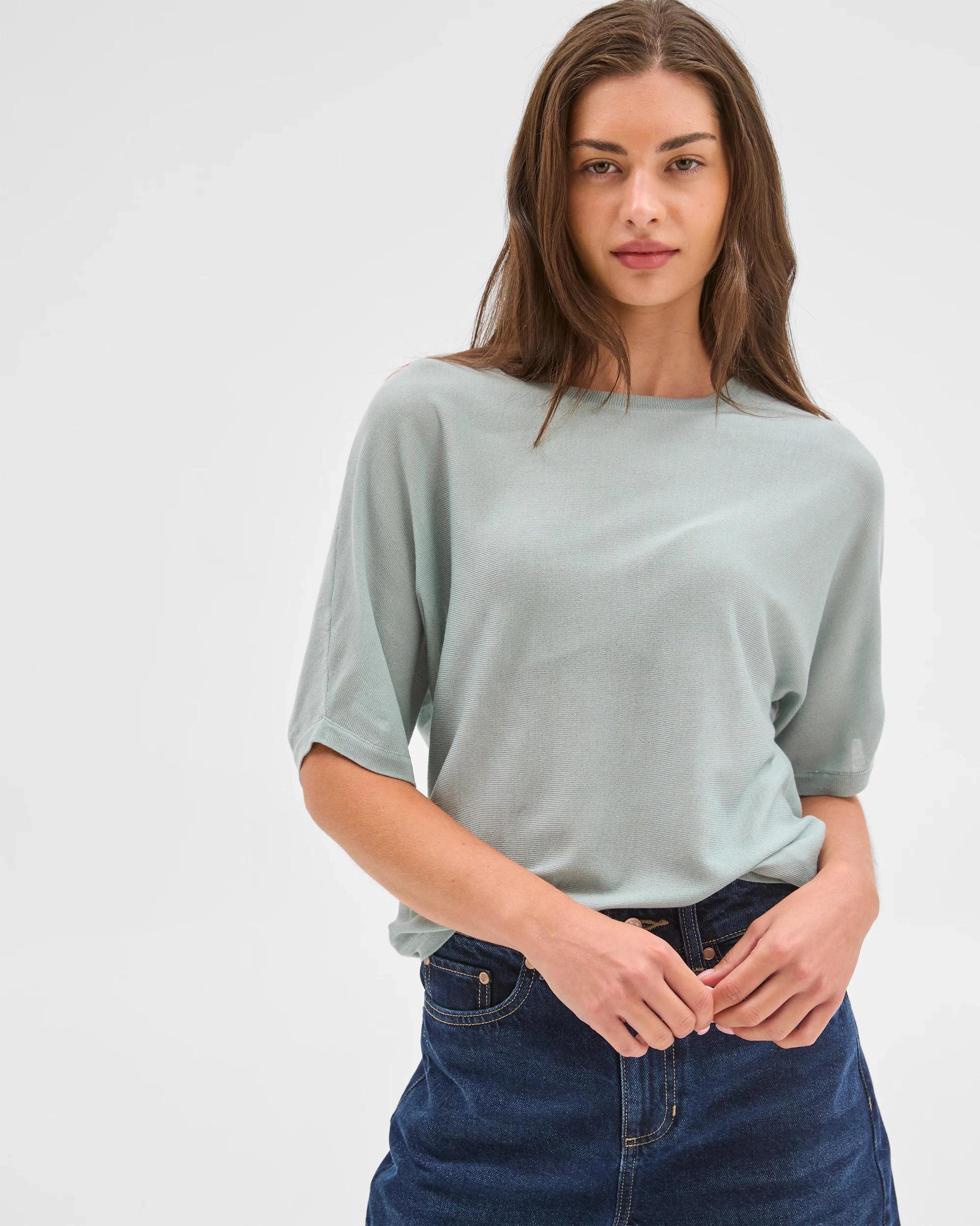 3 Target Petites Petites Merino Wool Blend Short Sleeve T-Shirt SLATE, 3 of 5