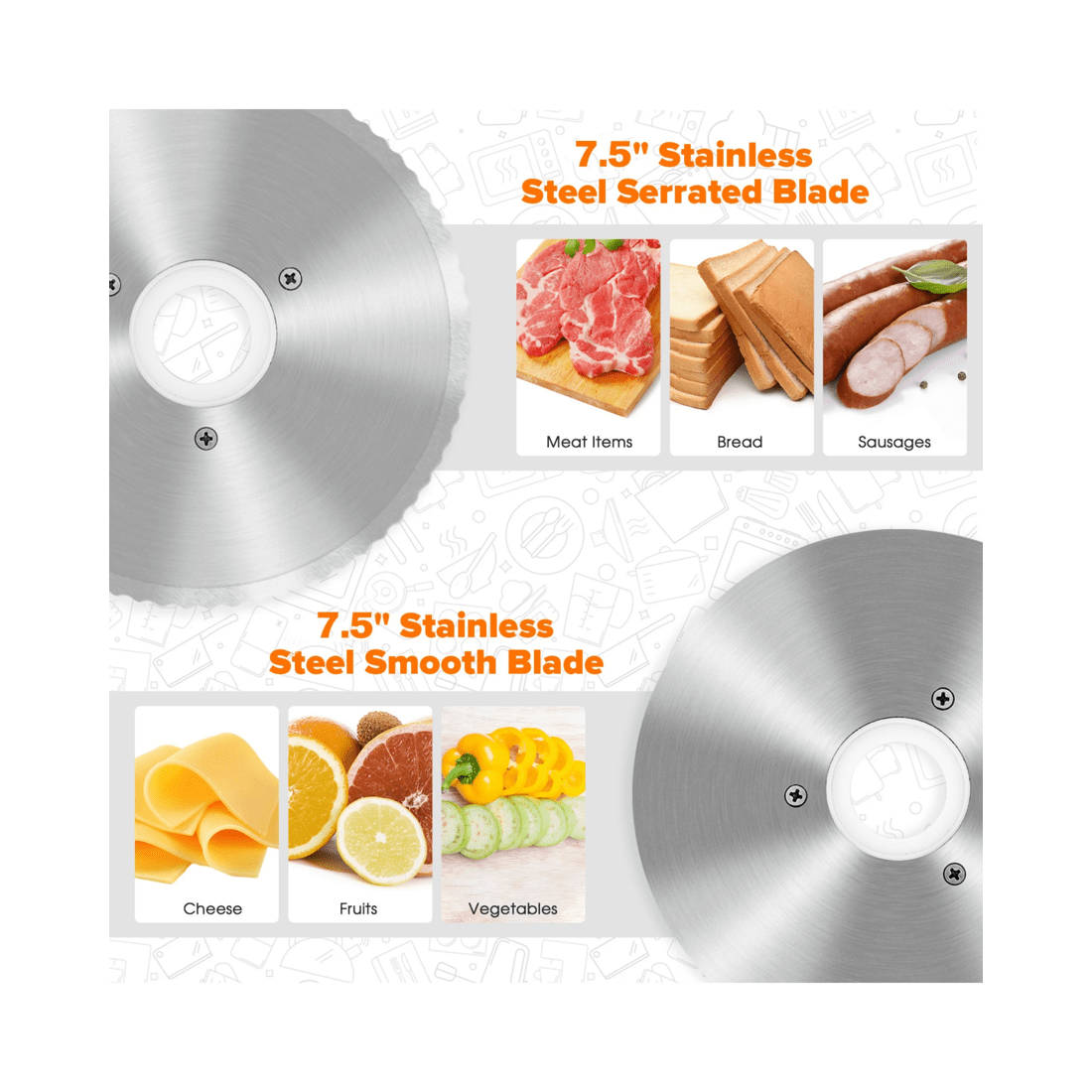 2 Advwin Electric Meat Slicer, 7.5" Food Slicer With Removable Stainless Steel Blade, Thickness Upgraded Meat Slicer, 2 of 7