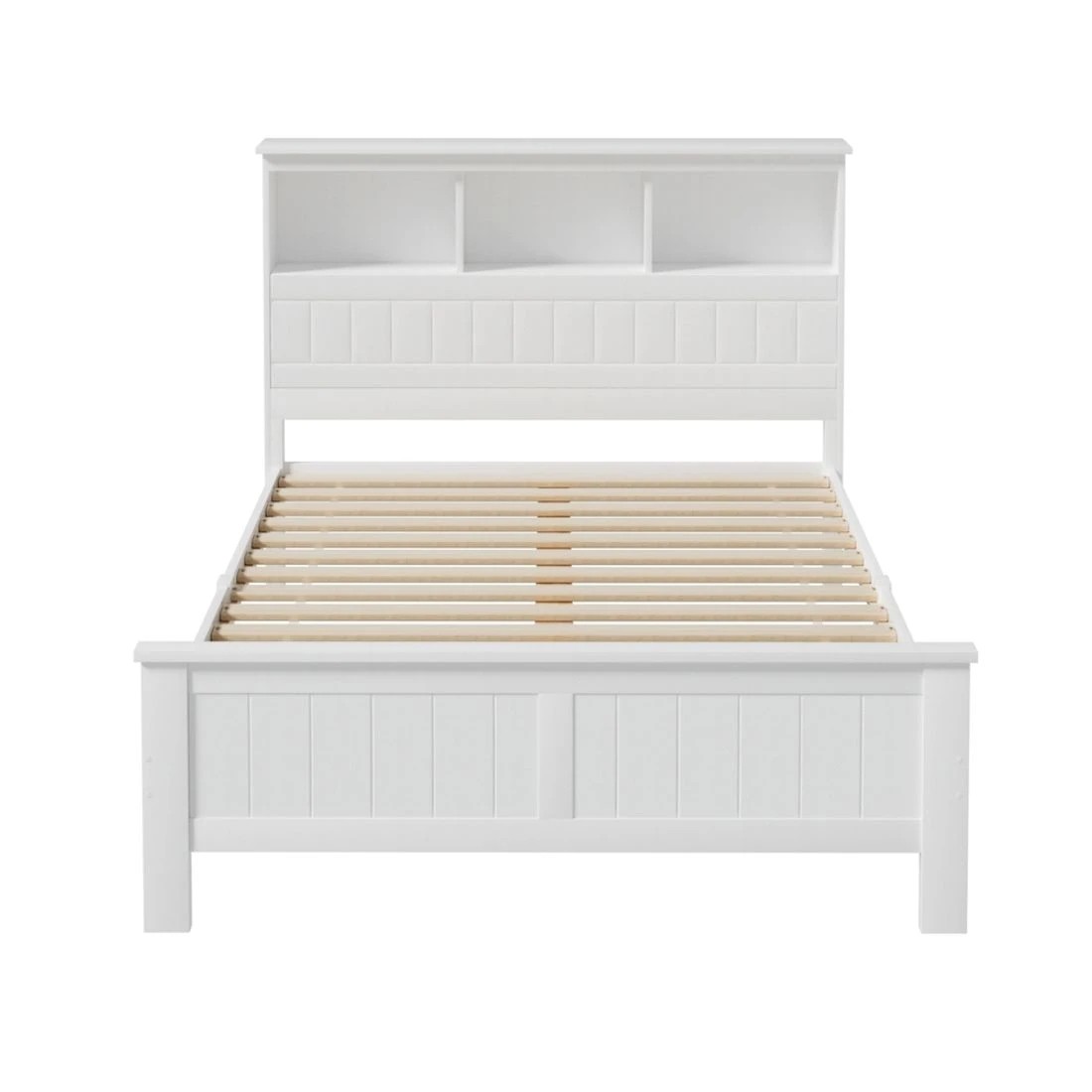 3 Artiss Bed Frame en with 3 Shelves Bed Head - Double Bed - White, 3 of 7