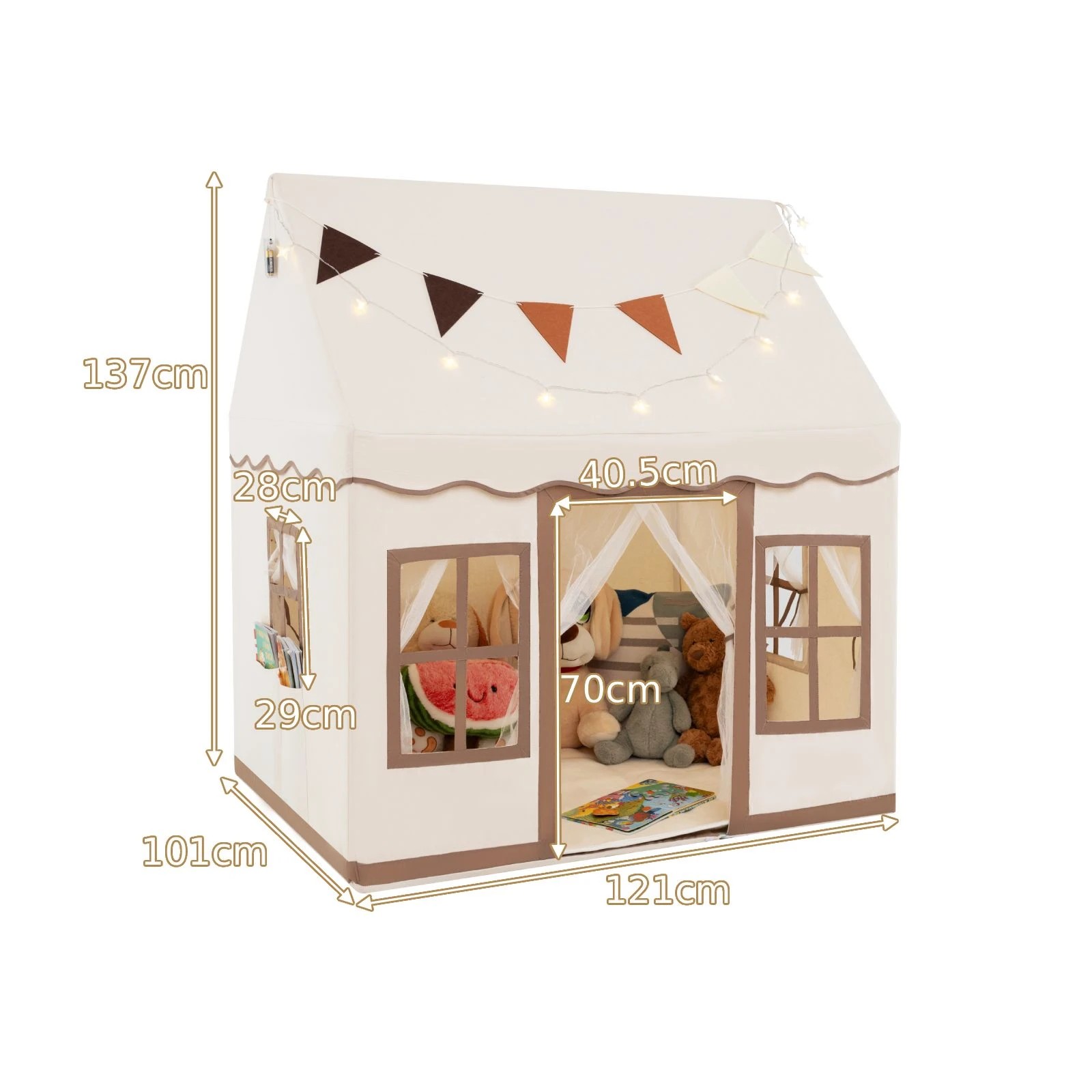 6 Costway Play Tent Kids Playhouse Indoor Toy w/Mat, 6 of 7