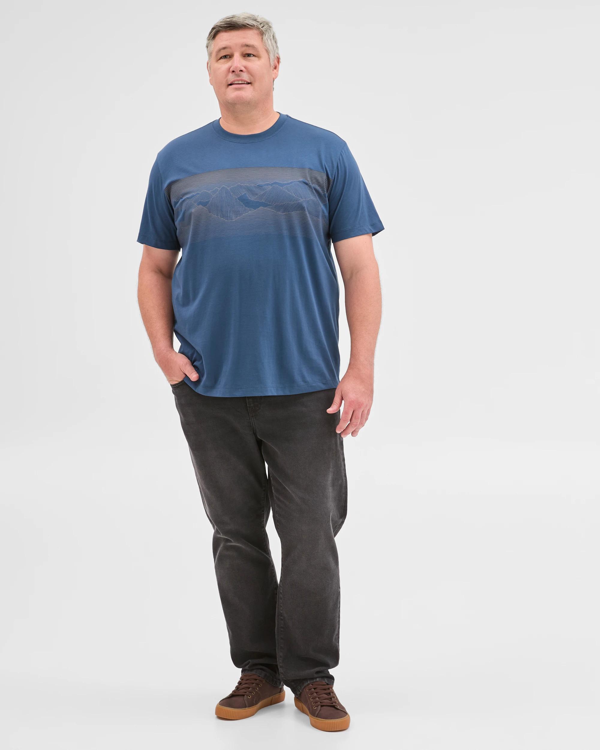 1 Target Man Plus Plus Size Australian Cotton Print T-Shirt BLUE NIGHTS, 1 of 5