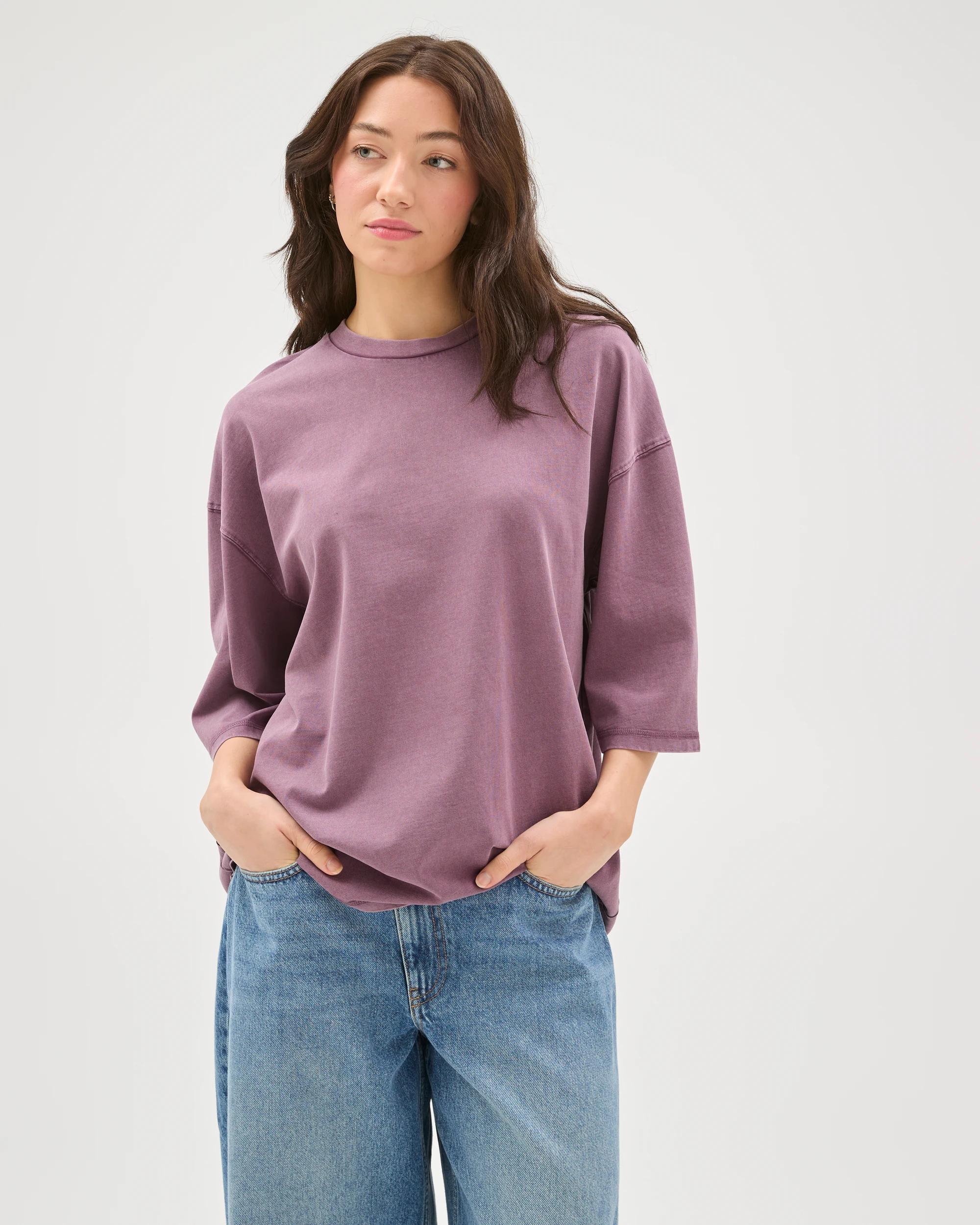 3 Lily Loves Australian Cotton Oversized T-Shirt LILAC ASH, 3 of 7