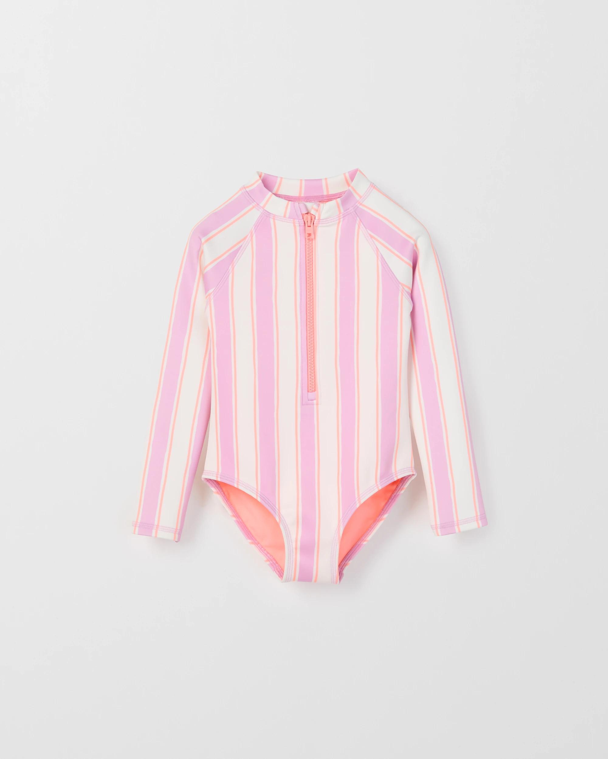1 Target Kids Long Sleeve Scuba Swim Surfsuit PURPLE STRIPE AOP, 1 of 2