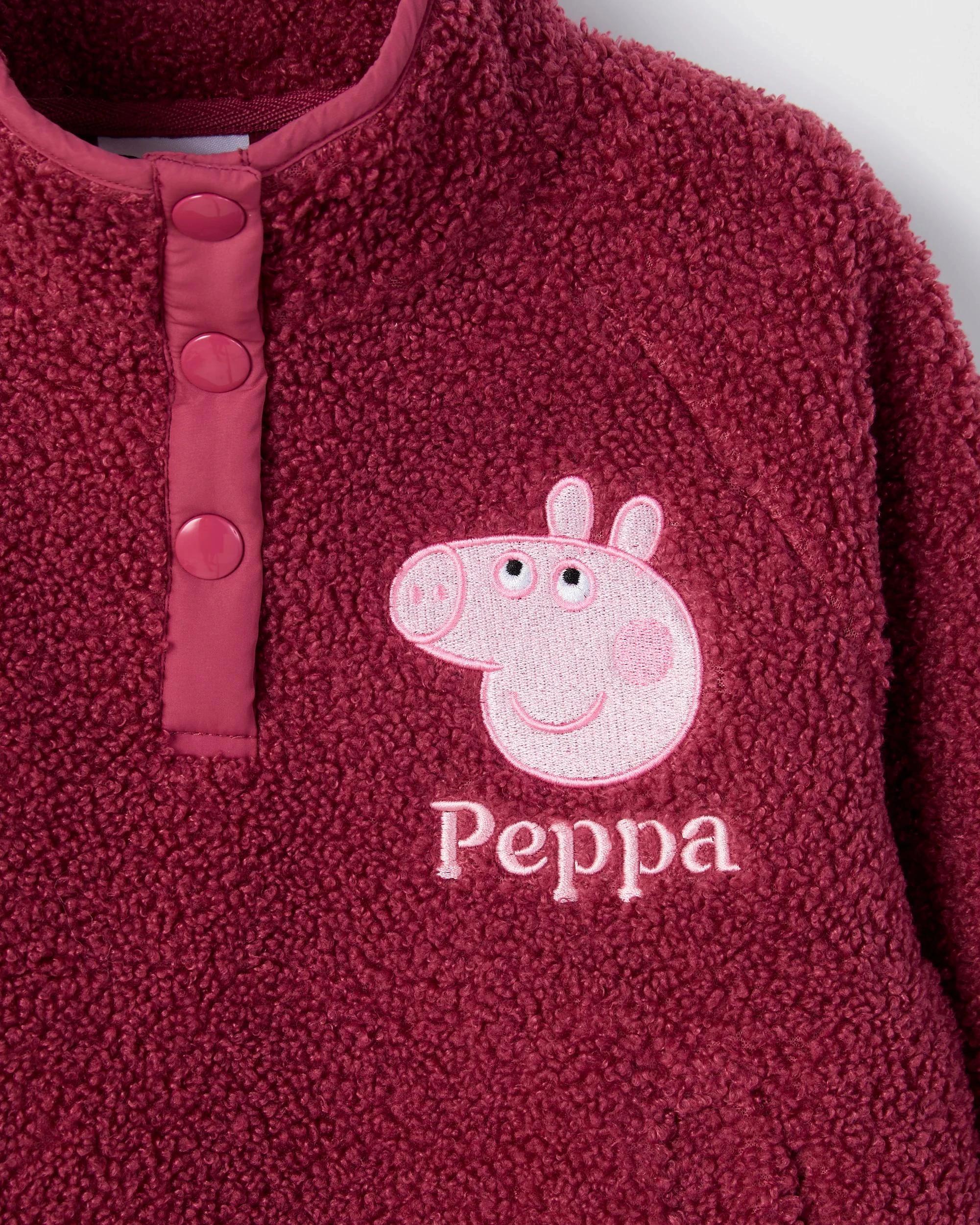 8 Peppa Pig Teddy Fleece Embroidered Jacket PINK, 8 of 8